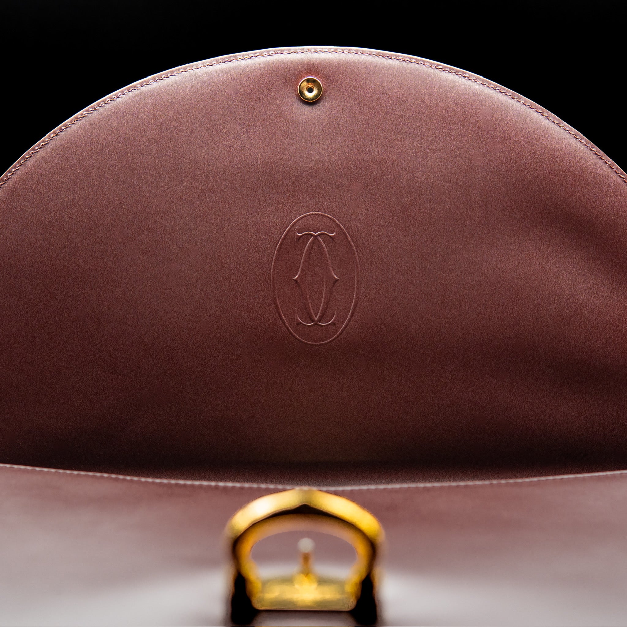 Cartier Must de Cartier Leather Briefcase in Burgundy Smooth Calfskin from the 1990s
