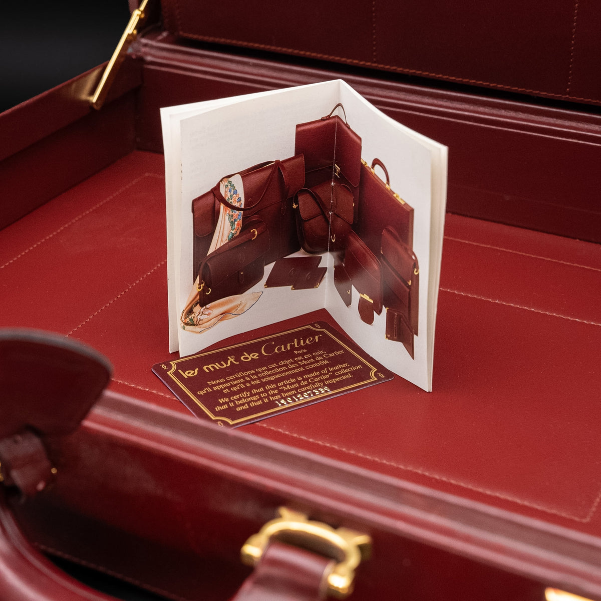 Cartier Must de Cartier Burgundy Leather Attaché Briefcase from 1984