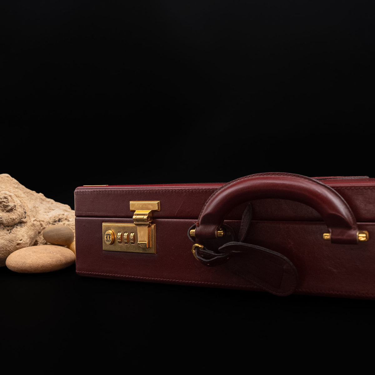 Cartier Must de Cartier Burgundy Leather Attaché Briefcase from 1984