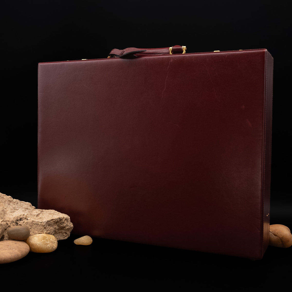 Cartier Must de Cartier Burgundy Leather Attaché Briefcase from 1984