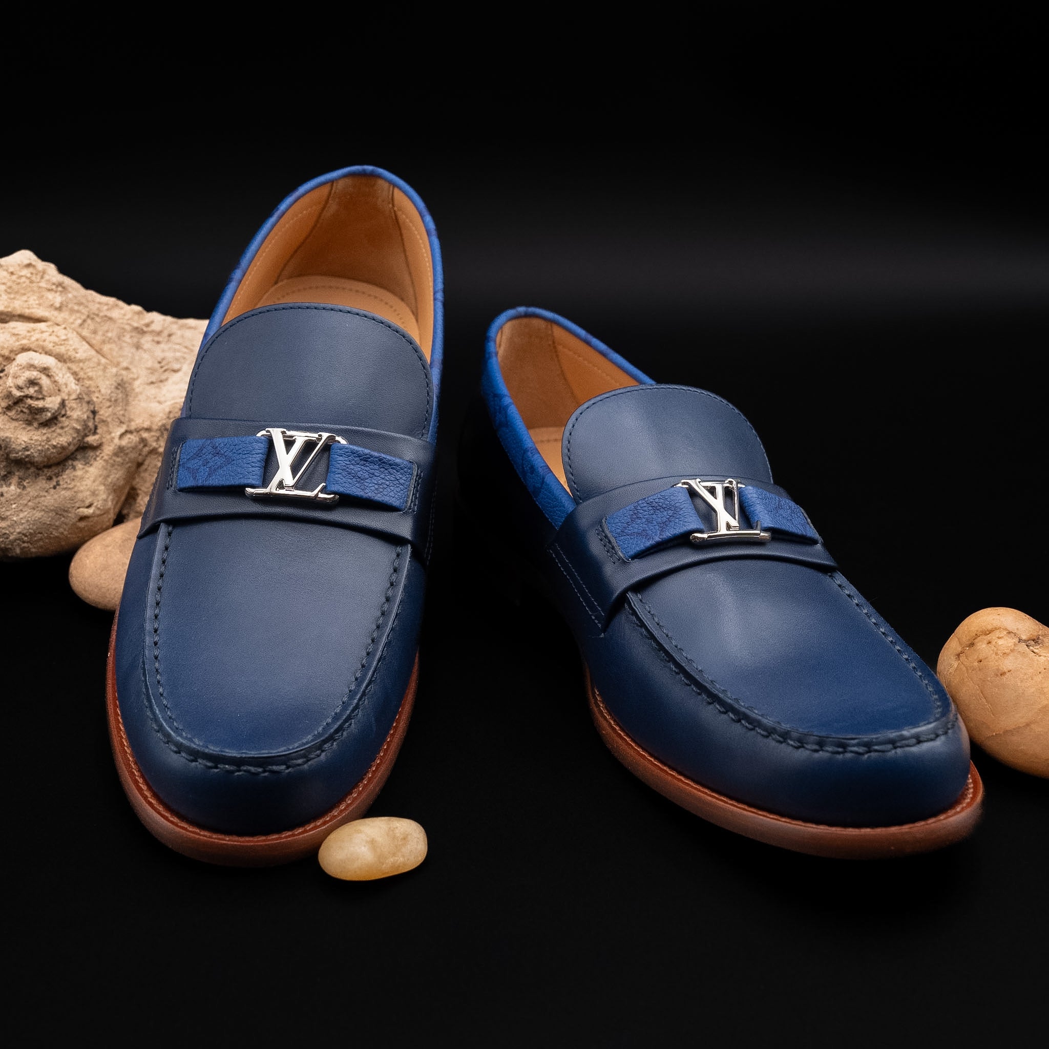 Louis Vuitton Major Loafers in Marine Calf Leather (Size 9½)
