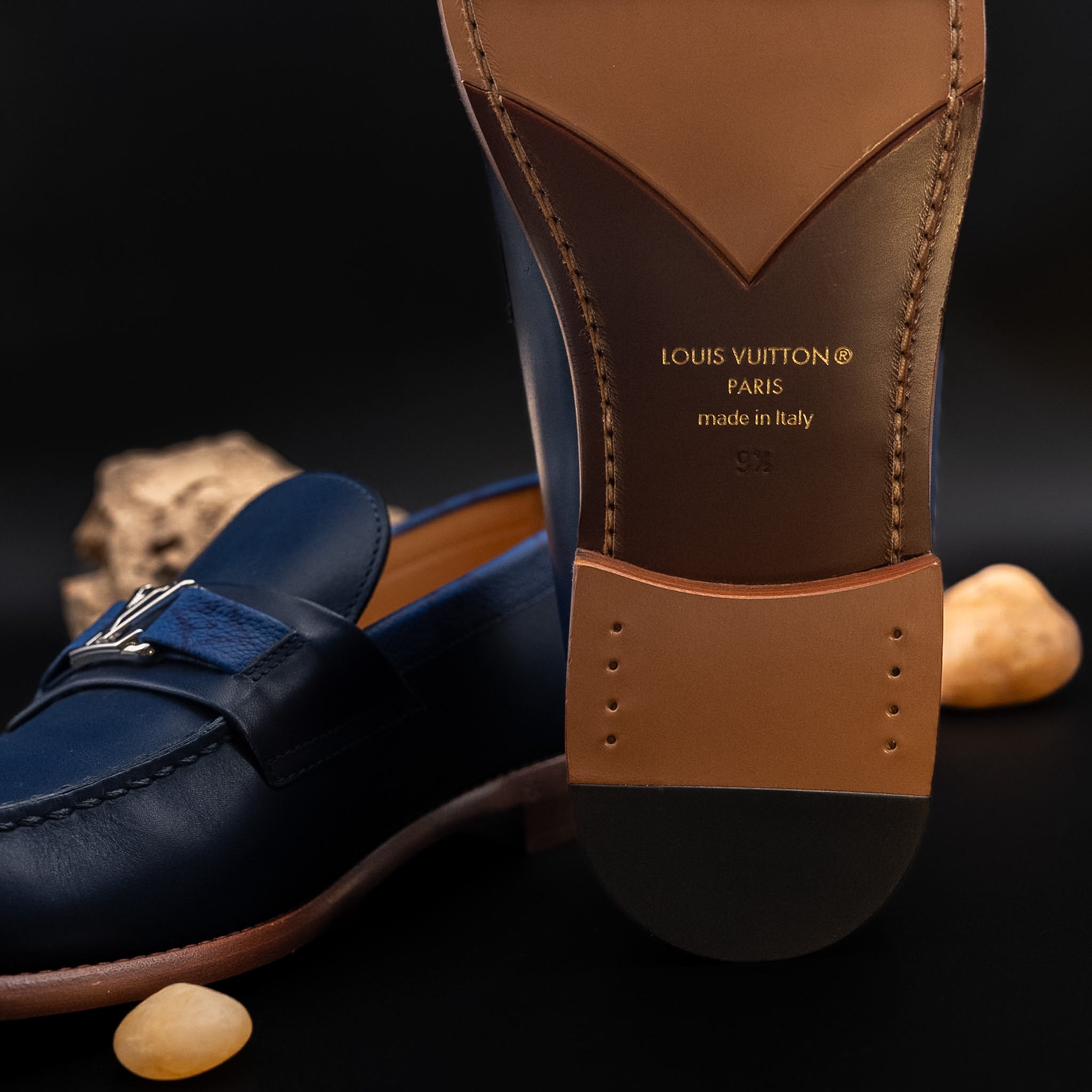 Louis Vuitton Major Loafers in Marine Calf Leather (Size 9½)