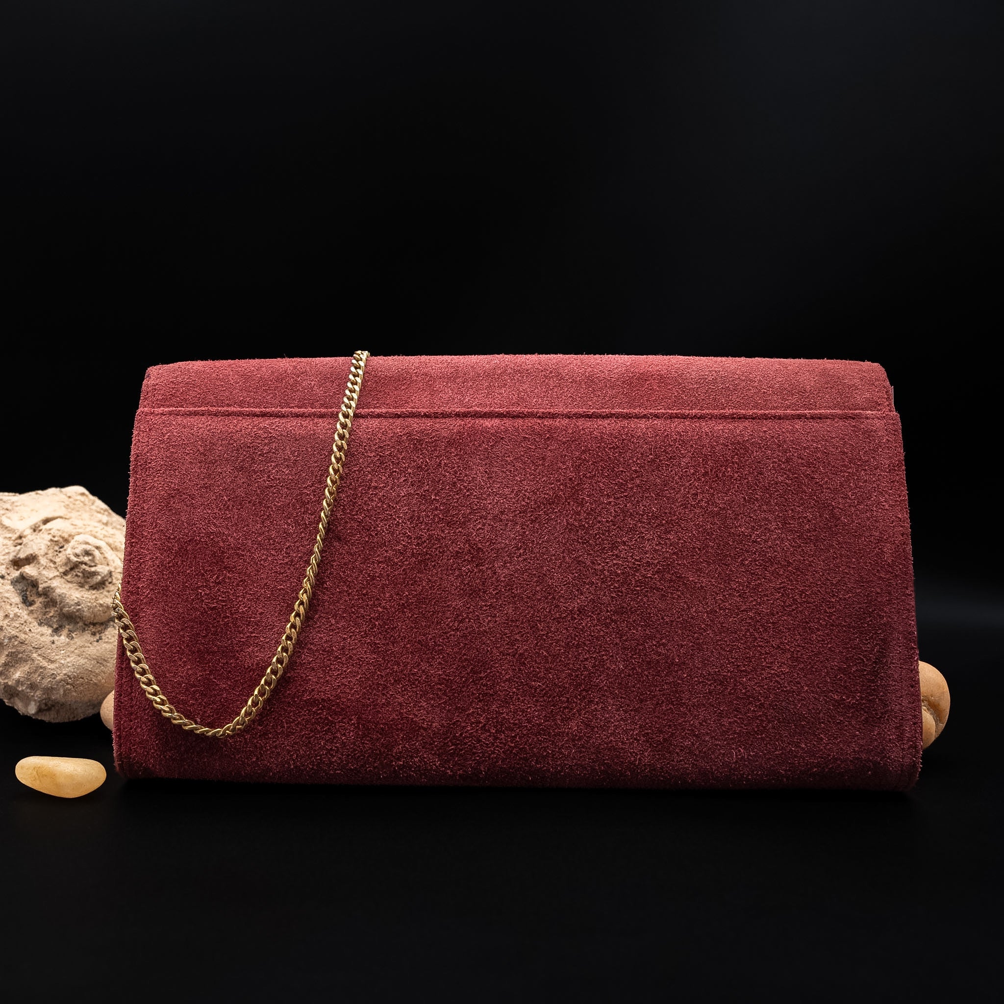 Cartier Les Must de Cartier Bordeaux Suede Clutch from the 1970's