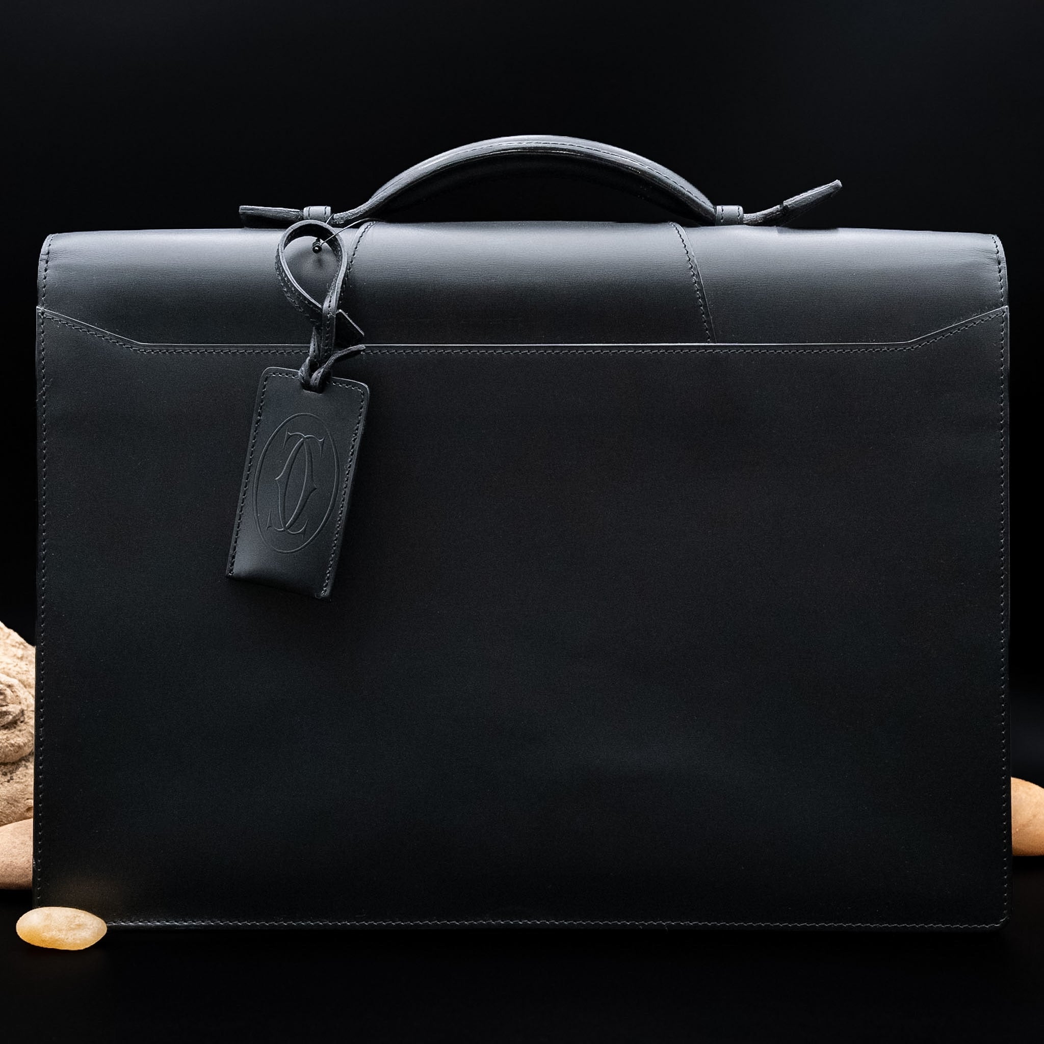 Cartier Pasha de Cartier Briefcase in Smooth Black Leather