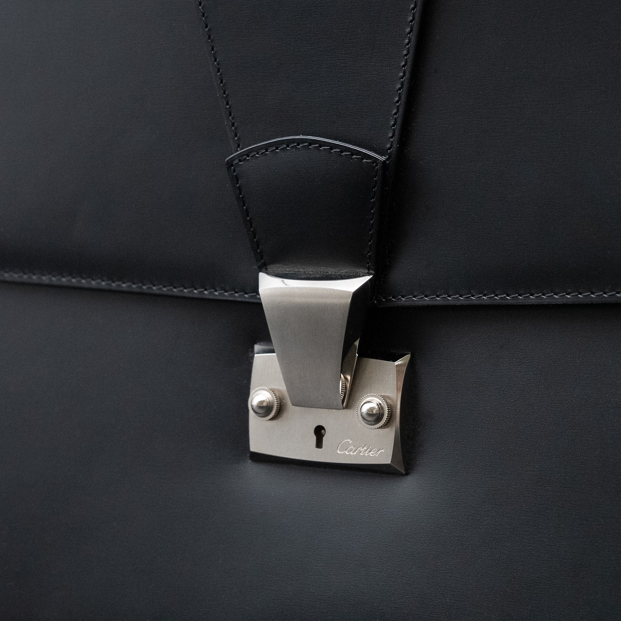 Cartier Pasha de Cartier Briefcase in Smooth Black Leather