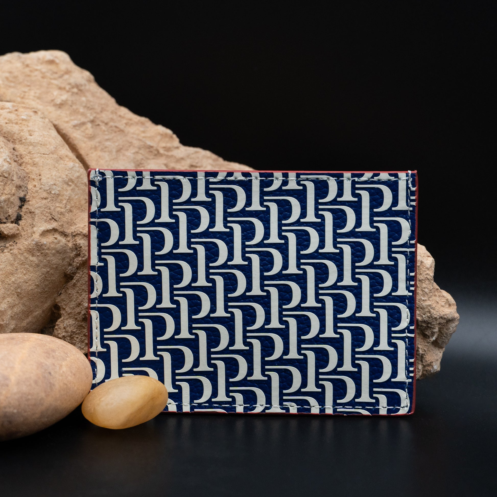 Piaget Leather Card Holder – Blue Pattern