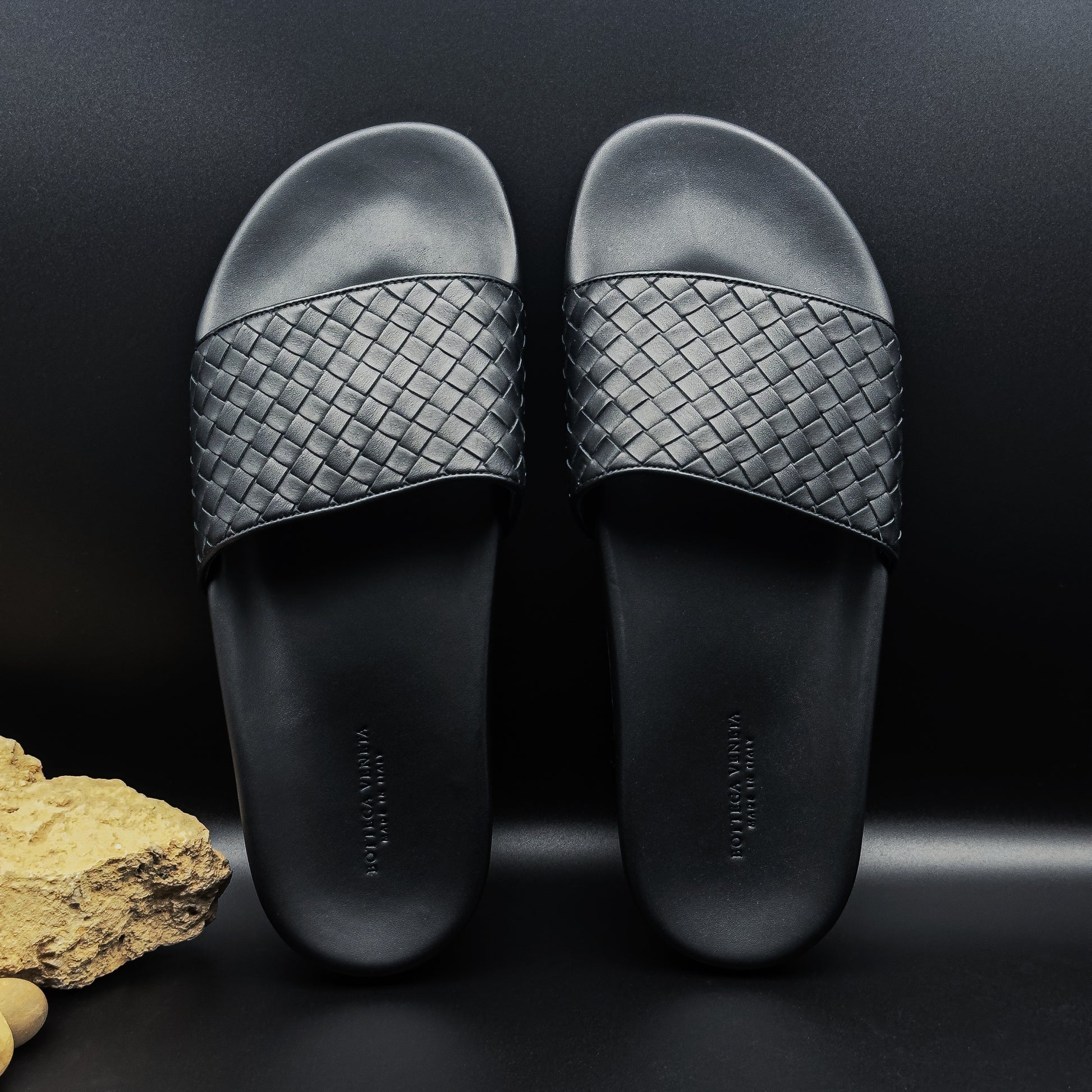 Bottega Veneta Speedster Sandal in Intrecciato Woven Black Calf Leather