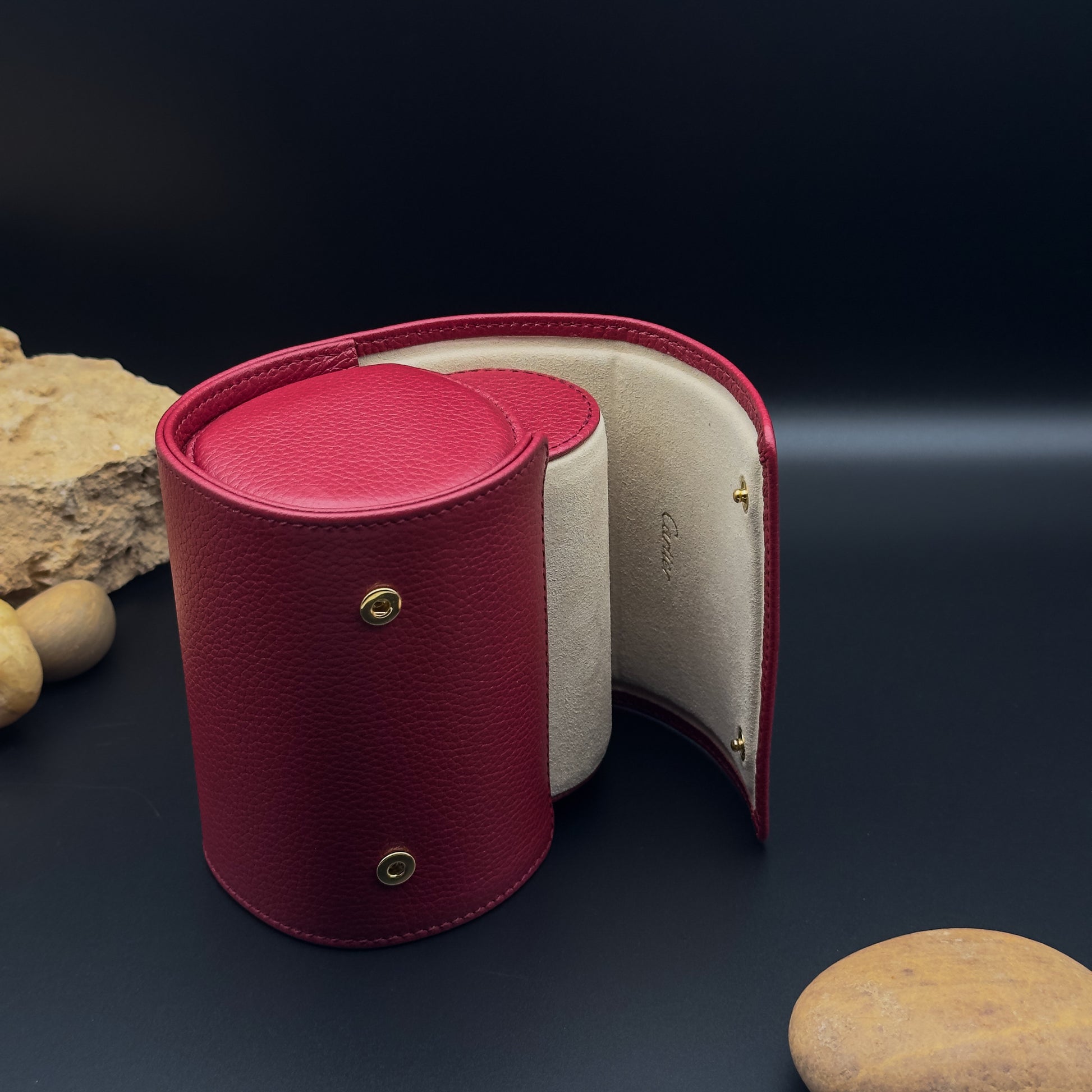 Cartier Red Leather Watch Travel Case