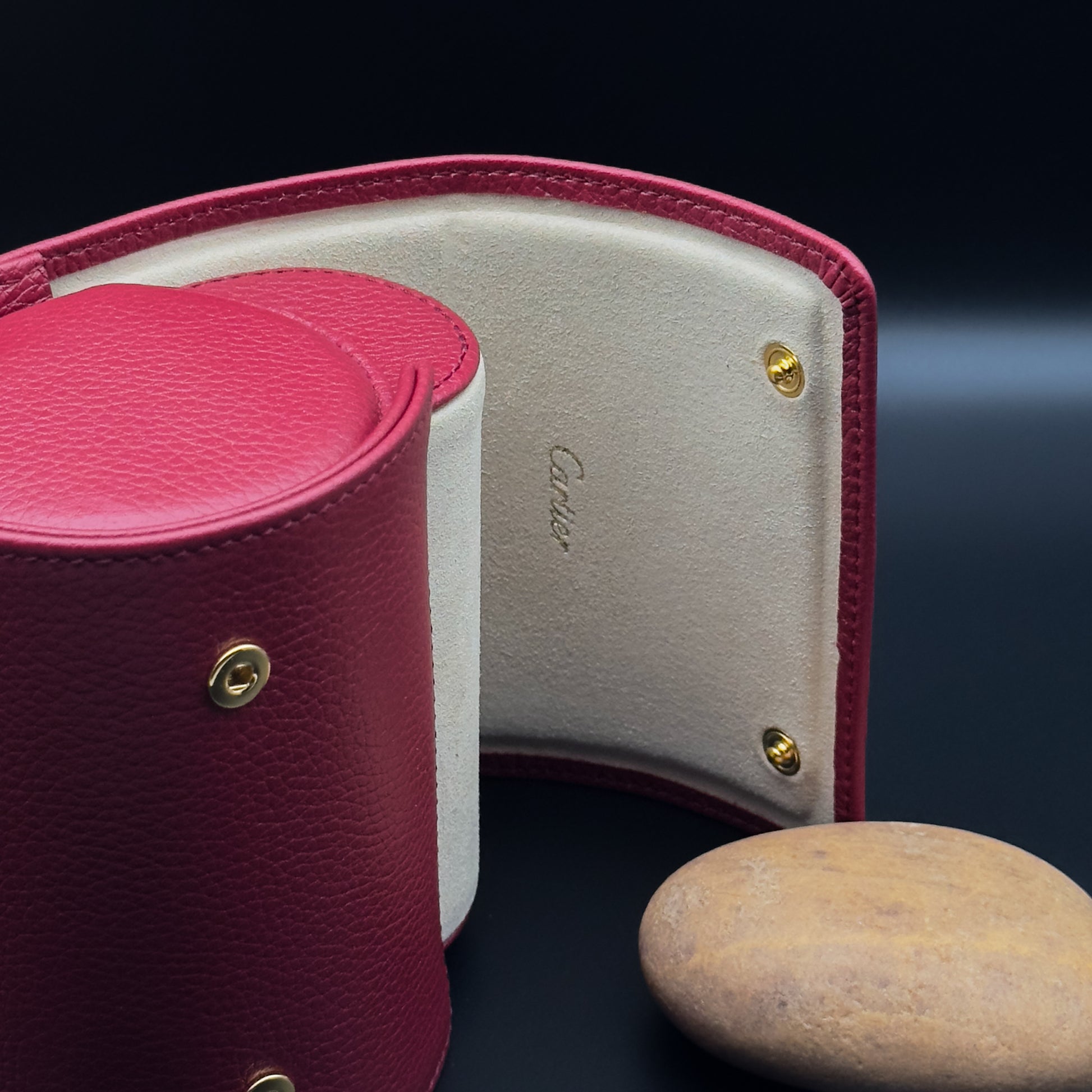 Cartier Red Leather Watch Travel Case