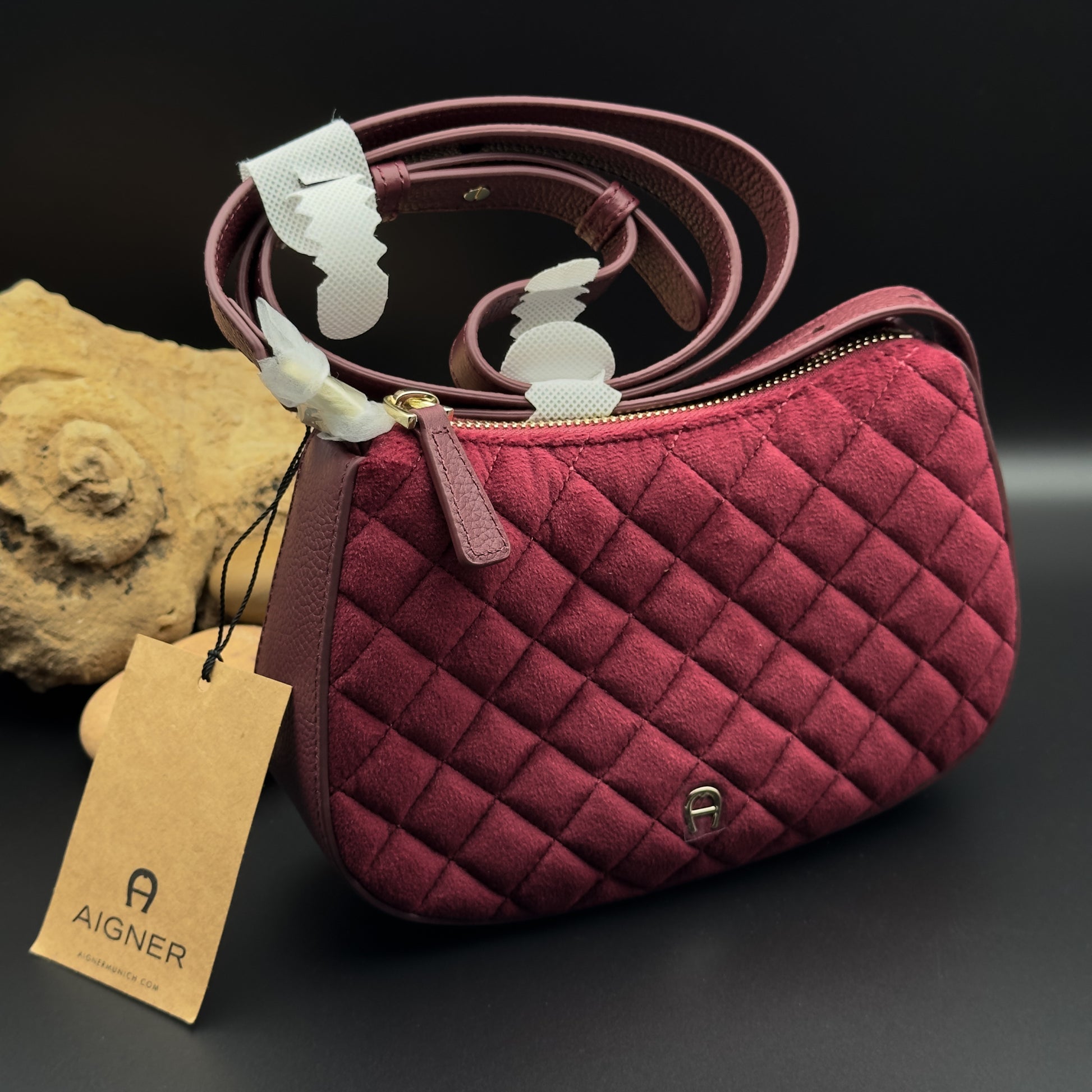 Aigner Raffaela Velvet Crossbody Bag