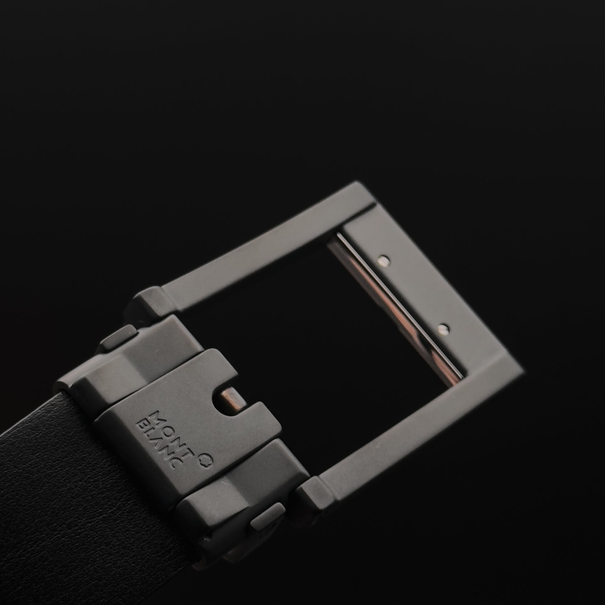 Montblanc Black Reversible Carbon Fiber Leather Belt
