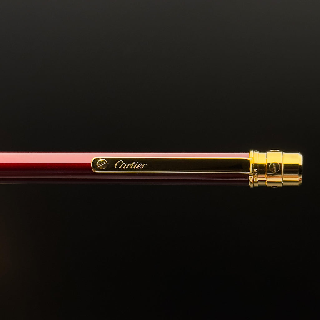 Santos de Cartier Ballpoint Pen in Burgundy Lacquer