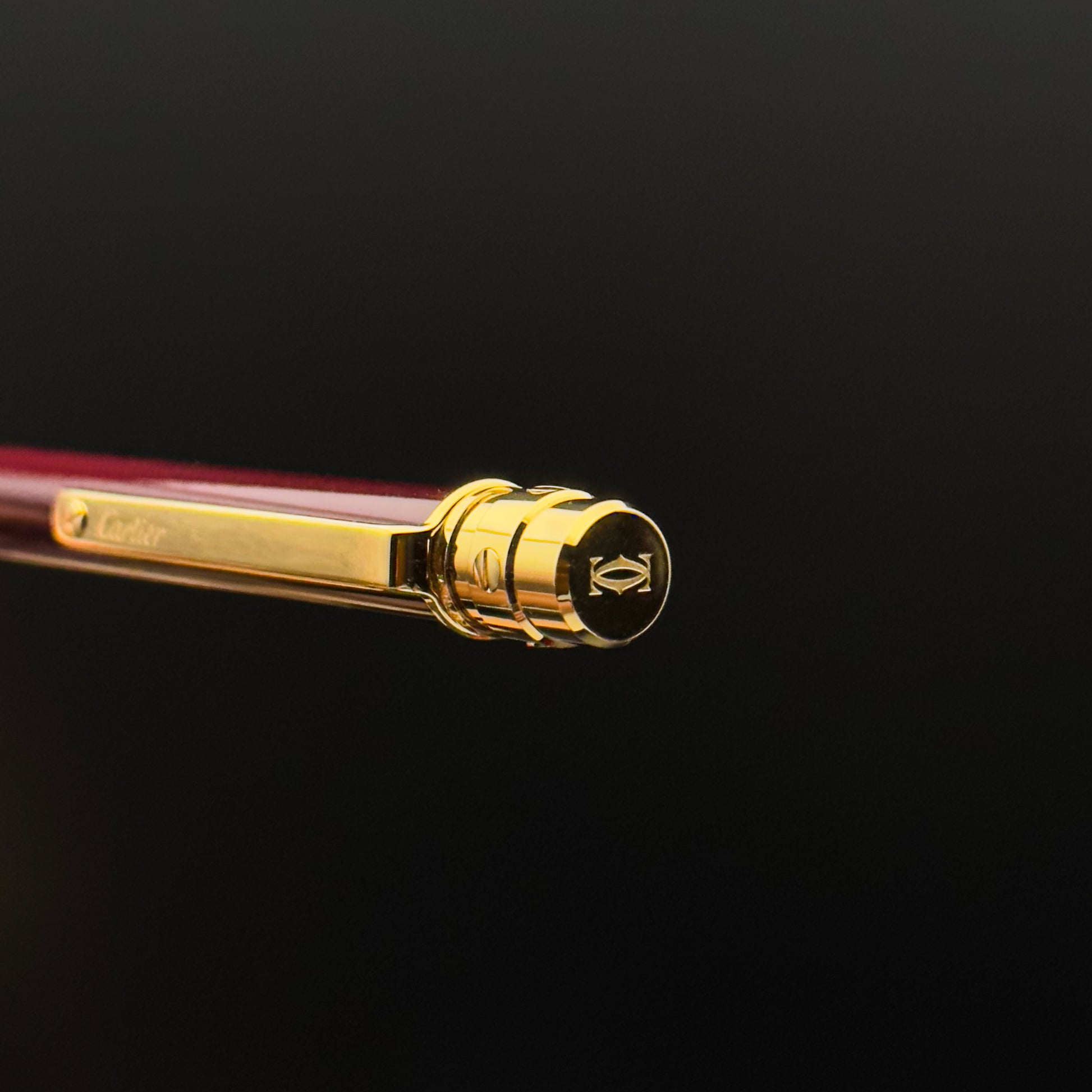 Santos de Cartier Ballpoint Pen in Burgundy Lacquer