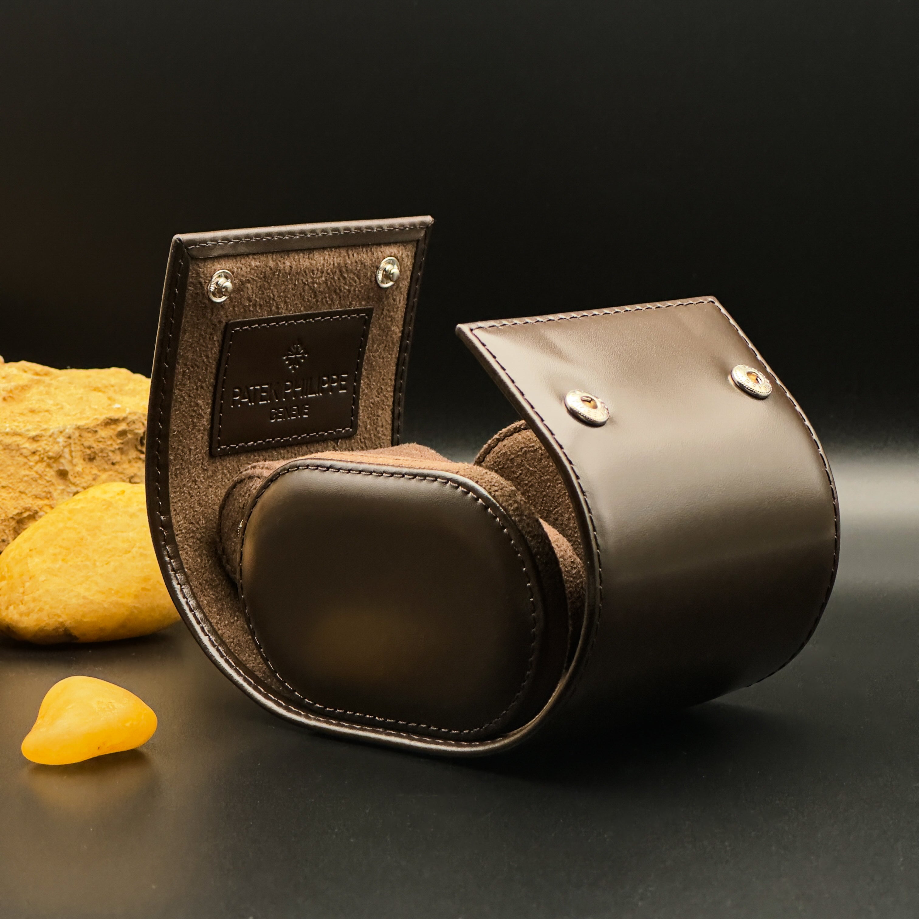 Patek Philippe ブラウン アクセサリーケース Patek Philippe Etui Brown Leather Travel Case Watch Holder – Wadi