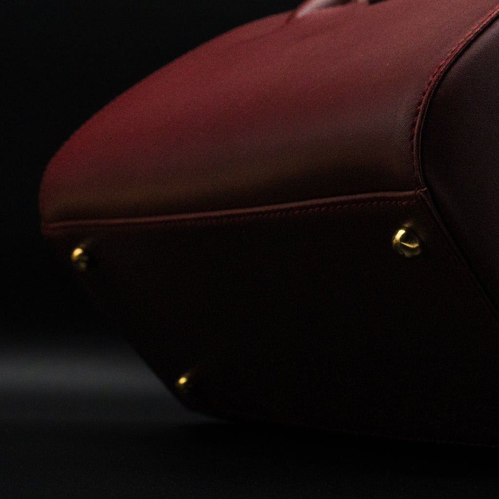 Must de Cartier Mini Boston Bag in Bordeaux Leather