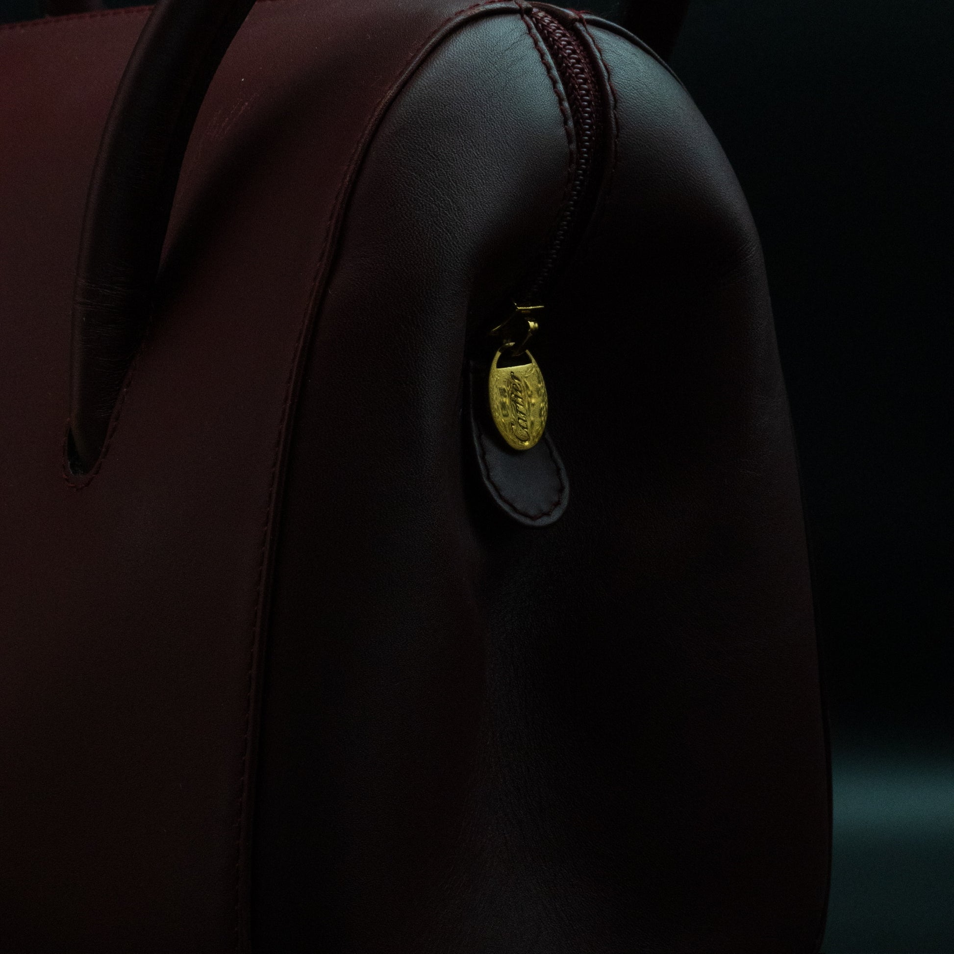 Must de Cartier Mini Boston Bag in Bordeaux Leather