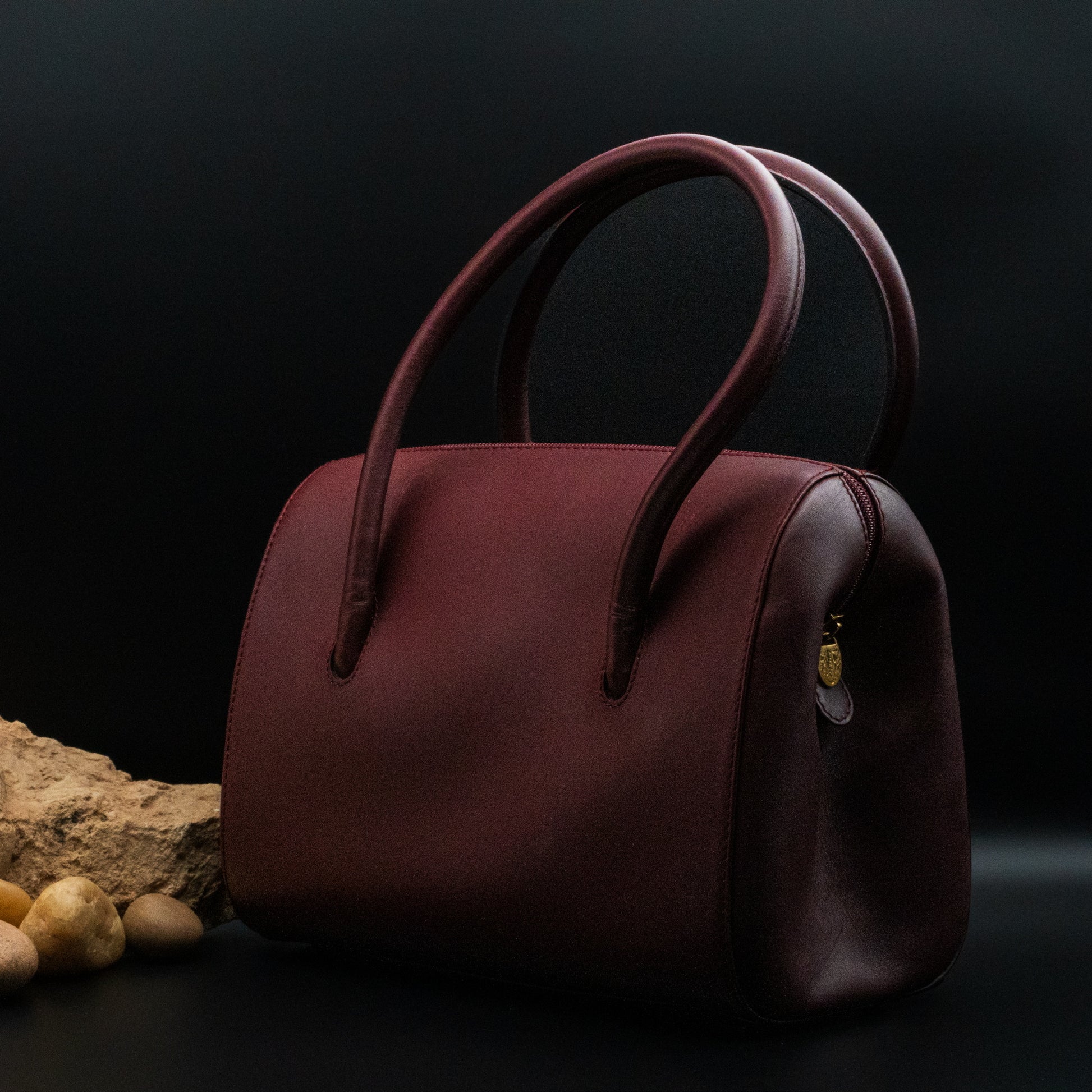 Must de Cartier Mini Boston Bag in Bordeaux Leather