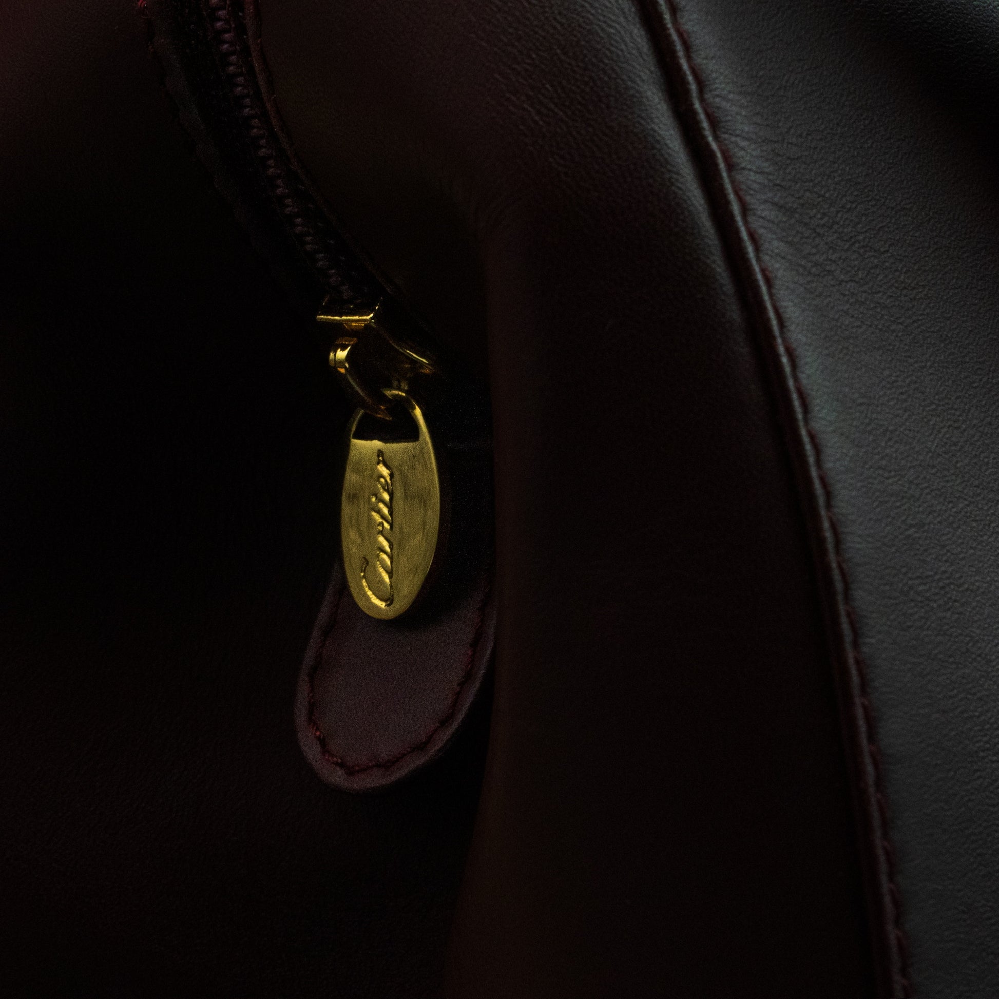 Must de Cartier Mini Boston Bag in Bordeaux Leather