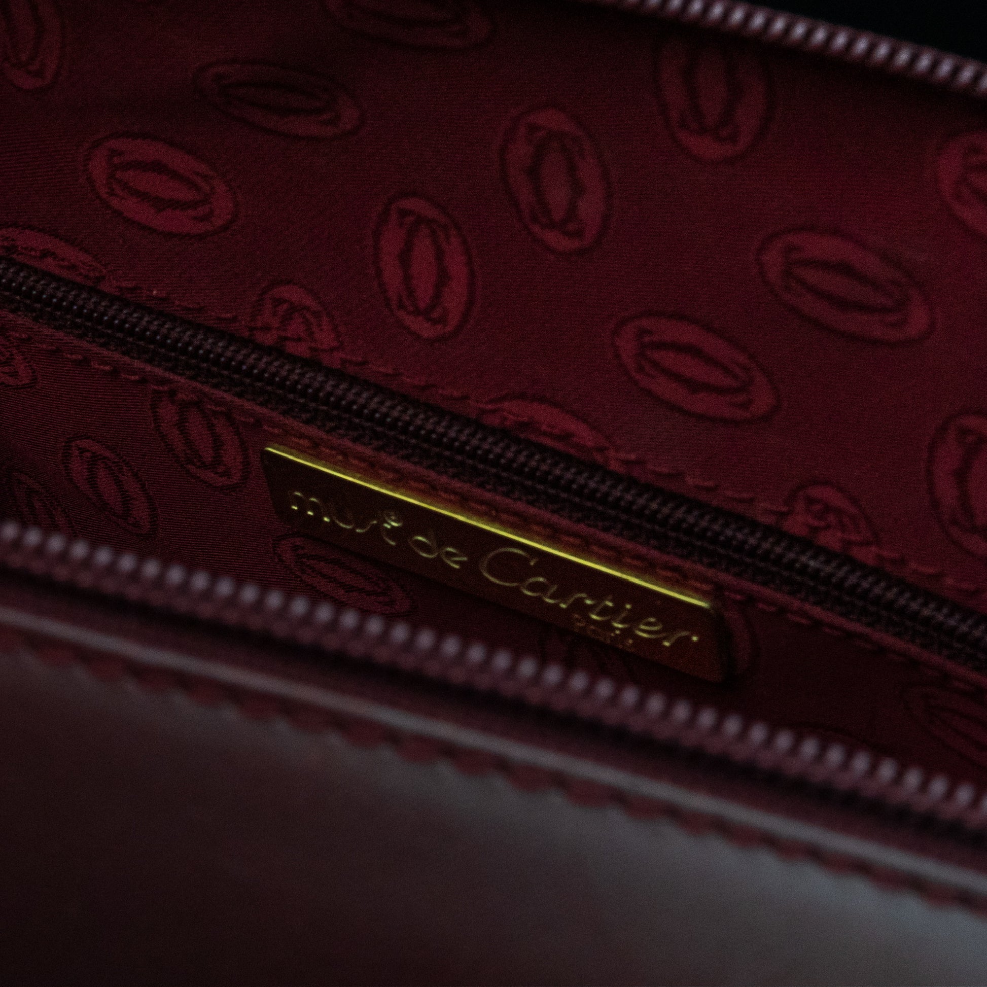 Must de Cartier Mini Boston Bag in Bordeaux Leather