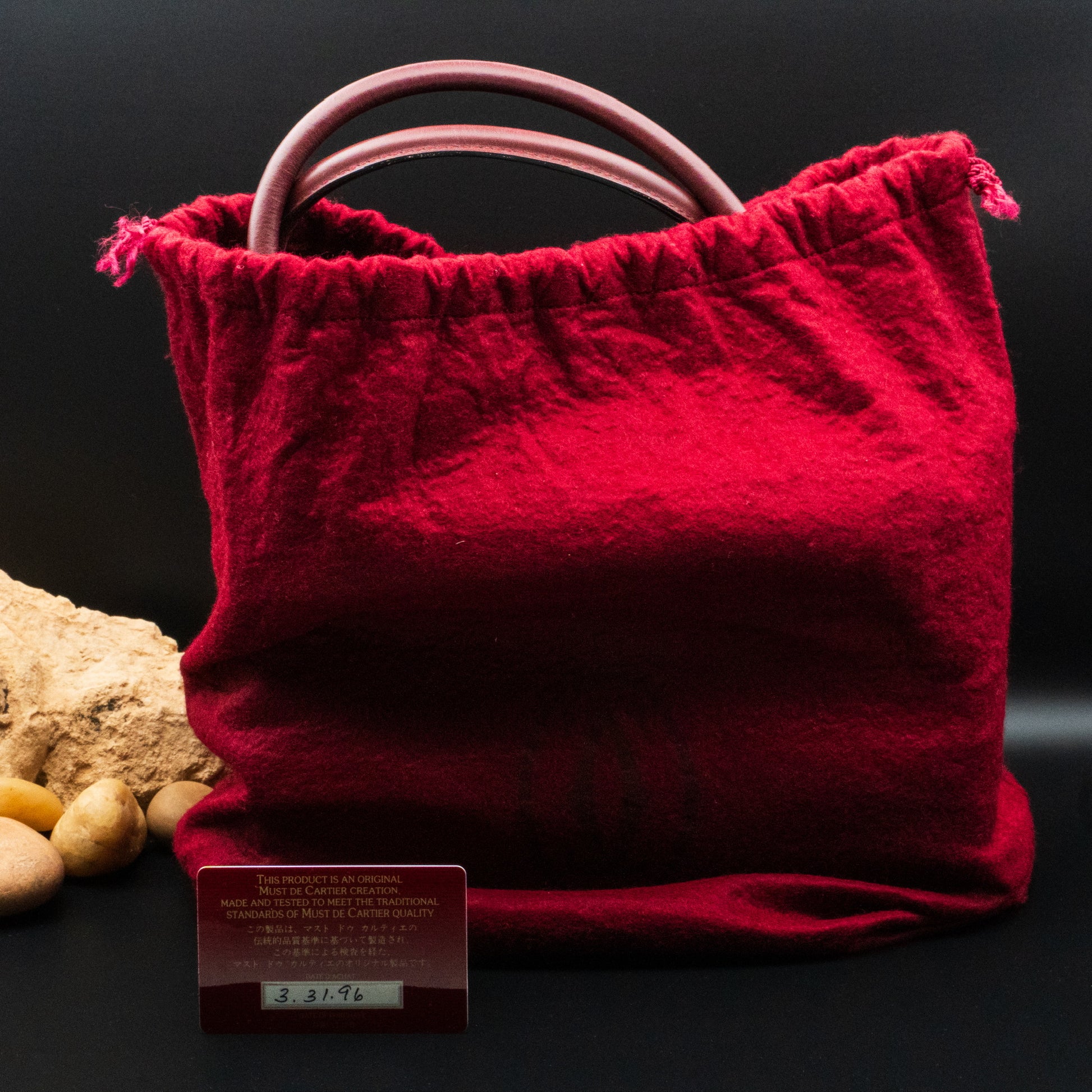 Must de Cartier Mini Boston Bag in Bordeaux Leather