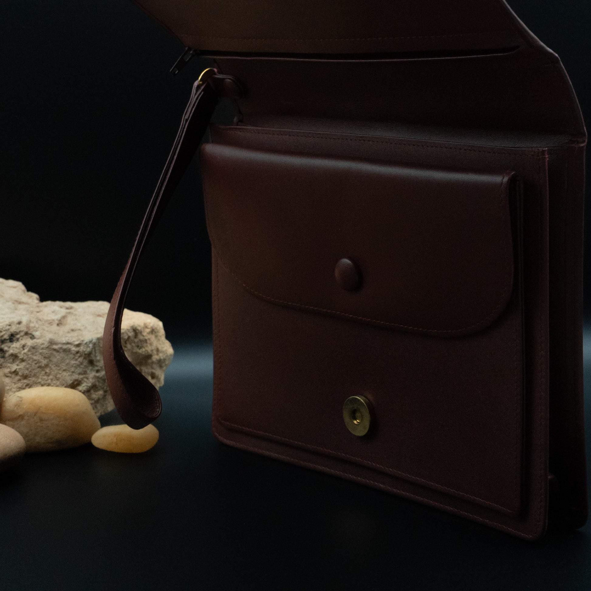 Must de Cartier Bordeaux Leather Document Clutch with Strap