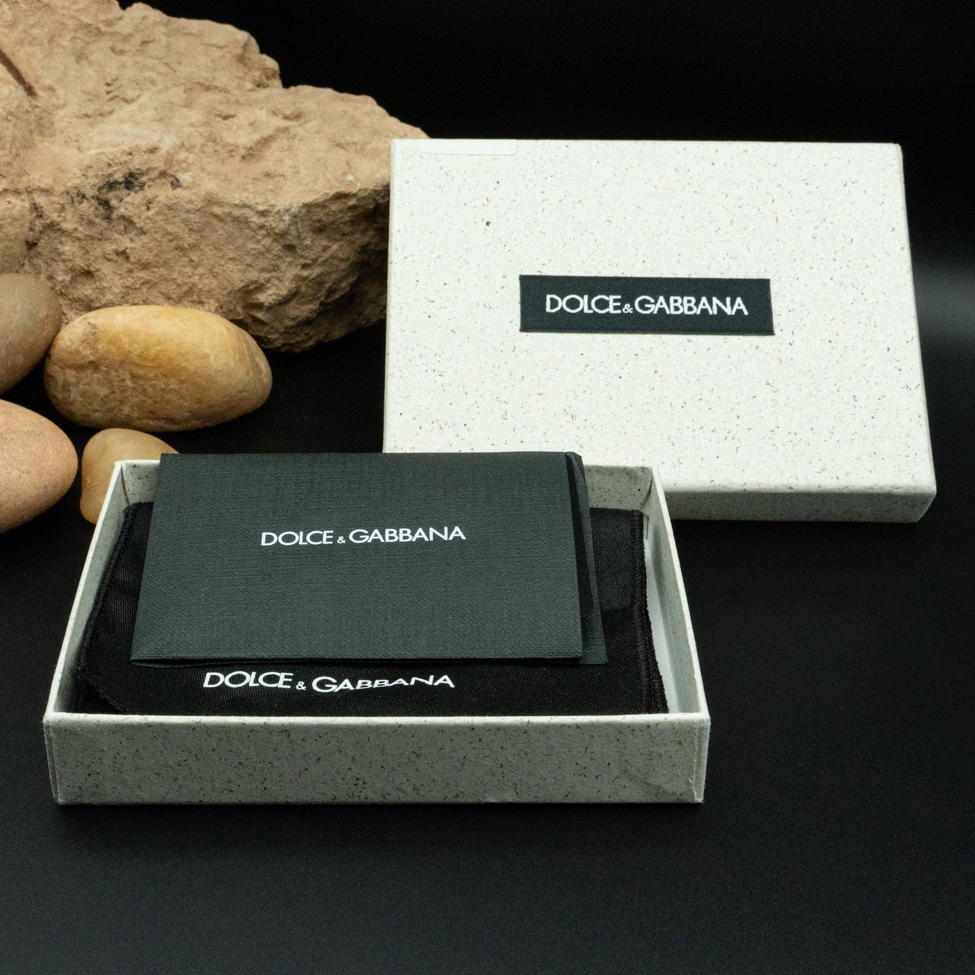 Dolce & Gabbana Metallic Gold Leather Cardholder with Embossed DG Logo