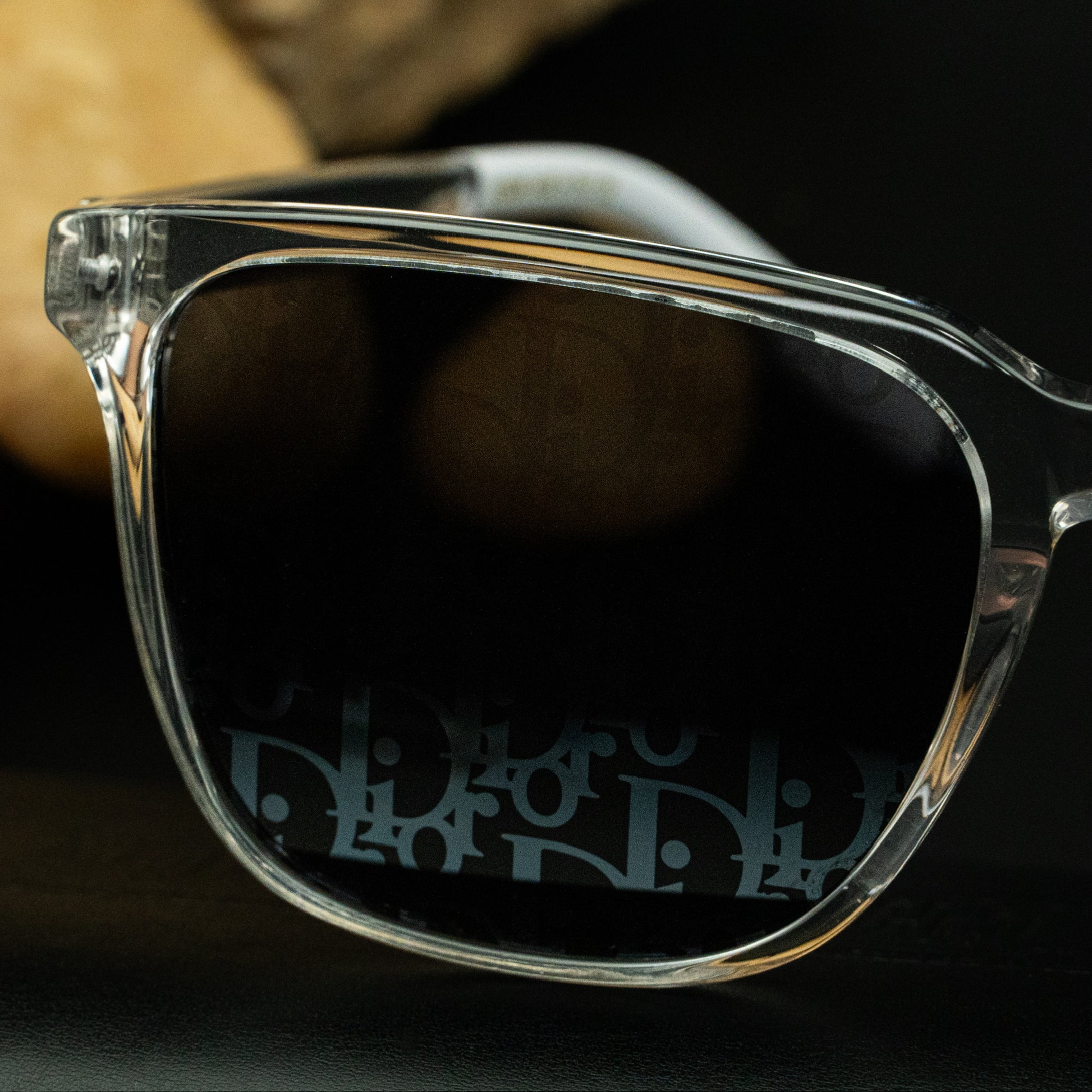 Christian Dior DiorTag SU Sunglasses – Transparent Frame with Oblique Monogram Lenses (Size 54▢19 145)