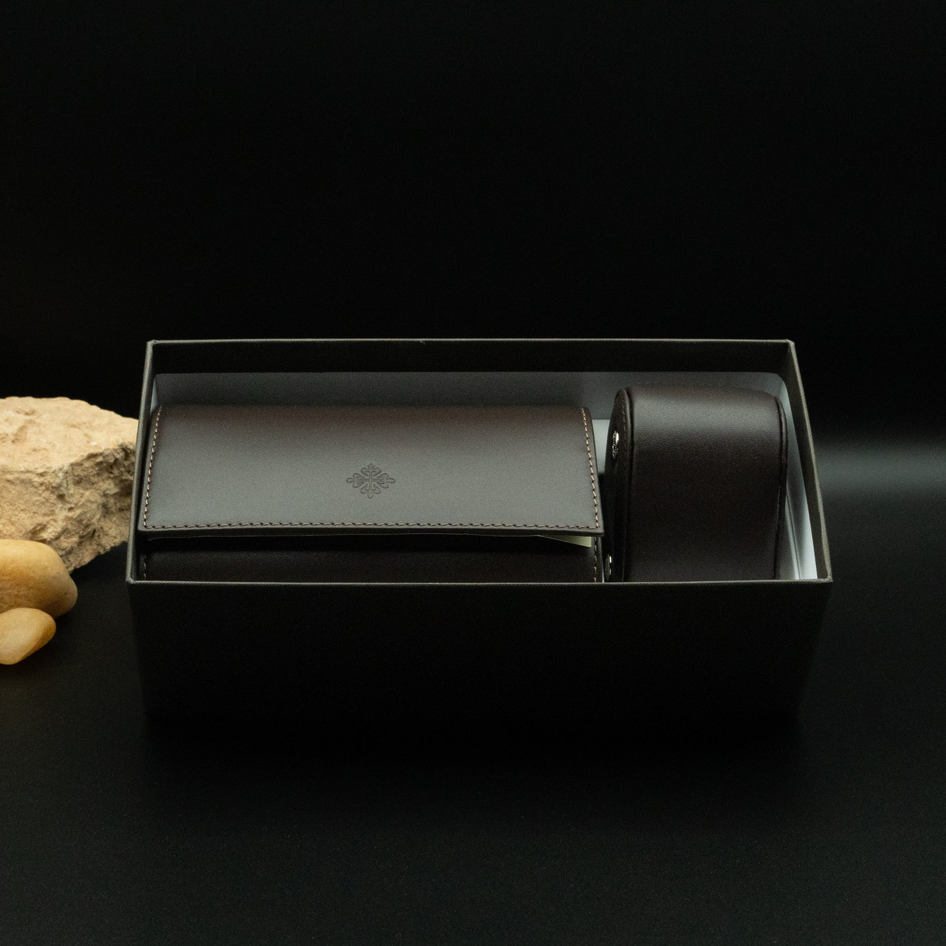 Patek Philippe Étui Brown Leather Travel Case – Two-Watch & Cufflink Holder