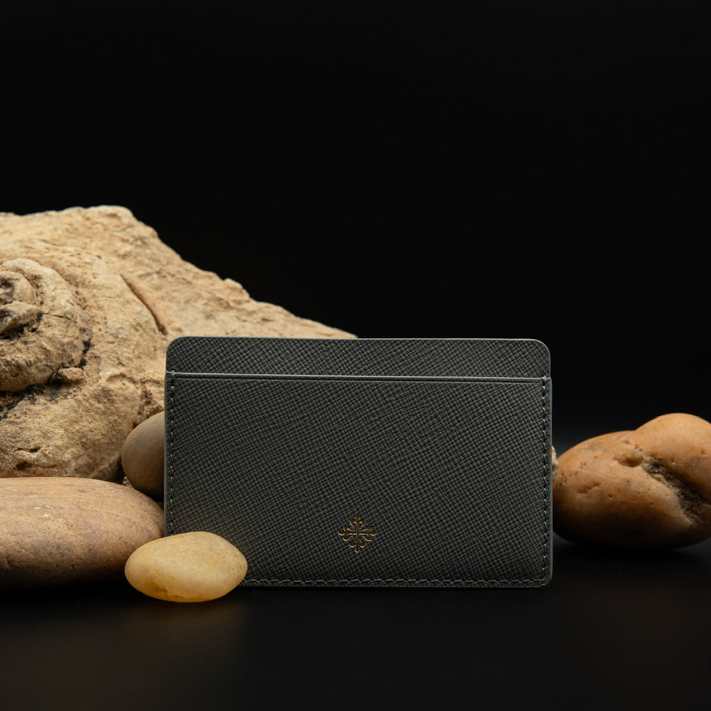 Patek Philippe Calatrava Cross Grey Saffiano Leather Card Holder