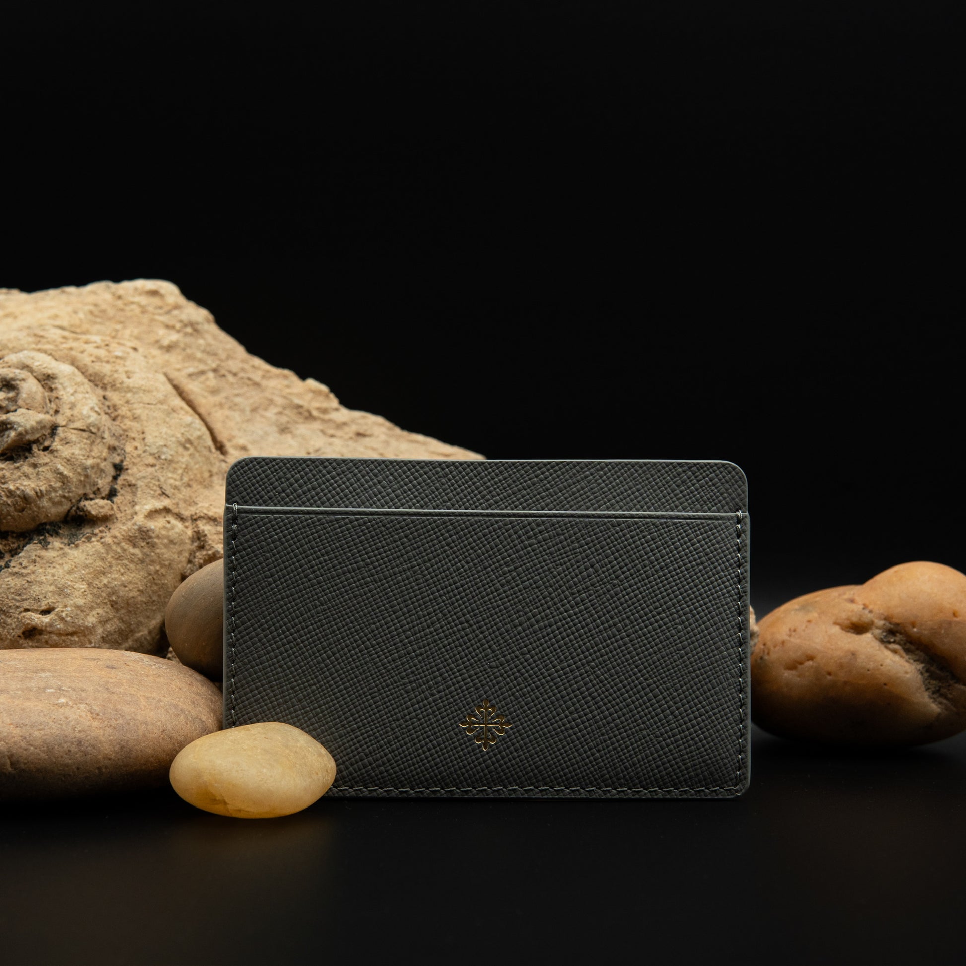 Patek Philippe Calatrava Cross Grey Saffiano Leather Card Holder