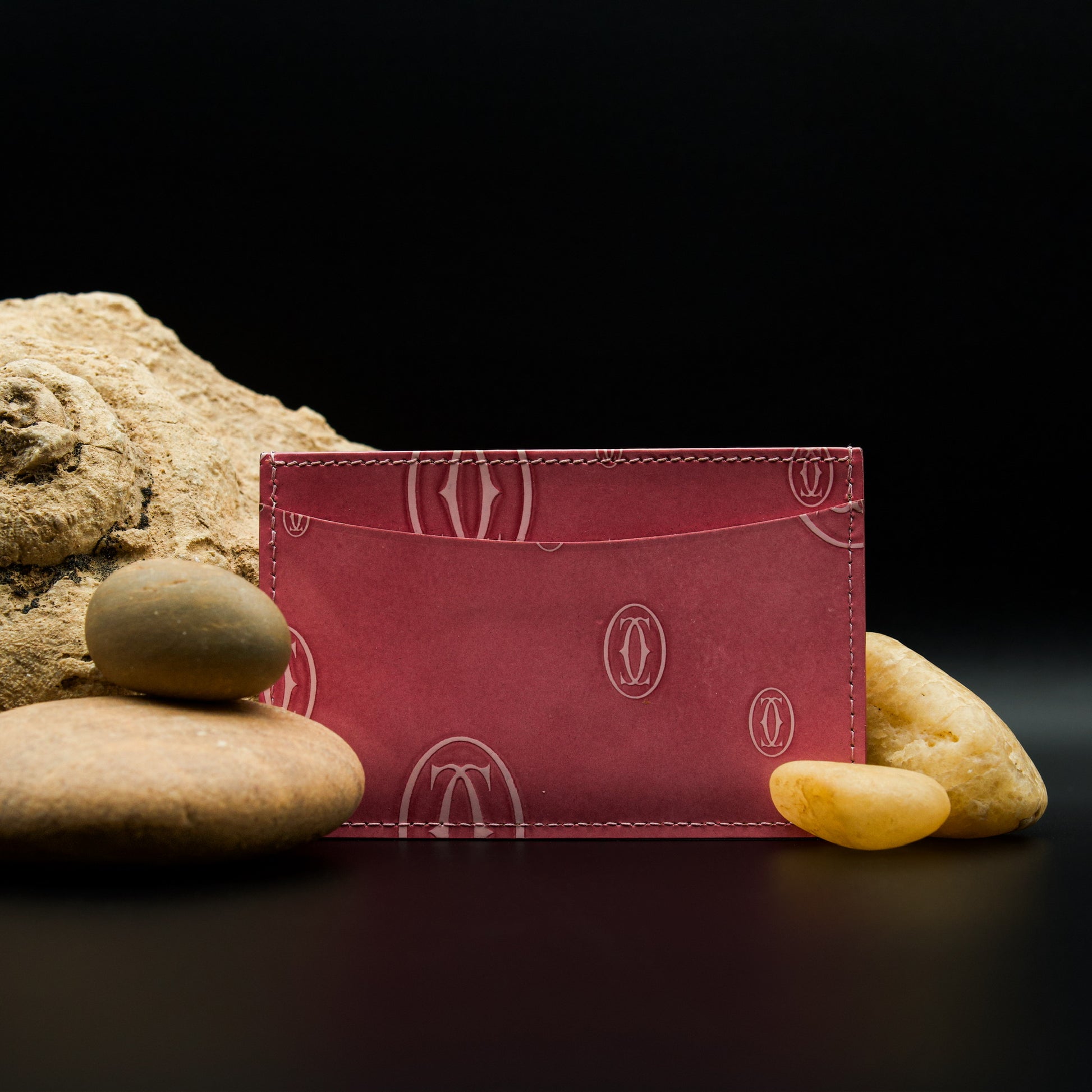 Cartier “Happy Birthday” Bordeaux Pink Leather Card Holder