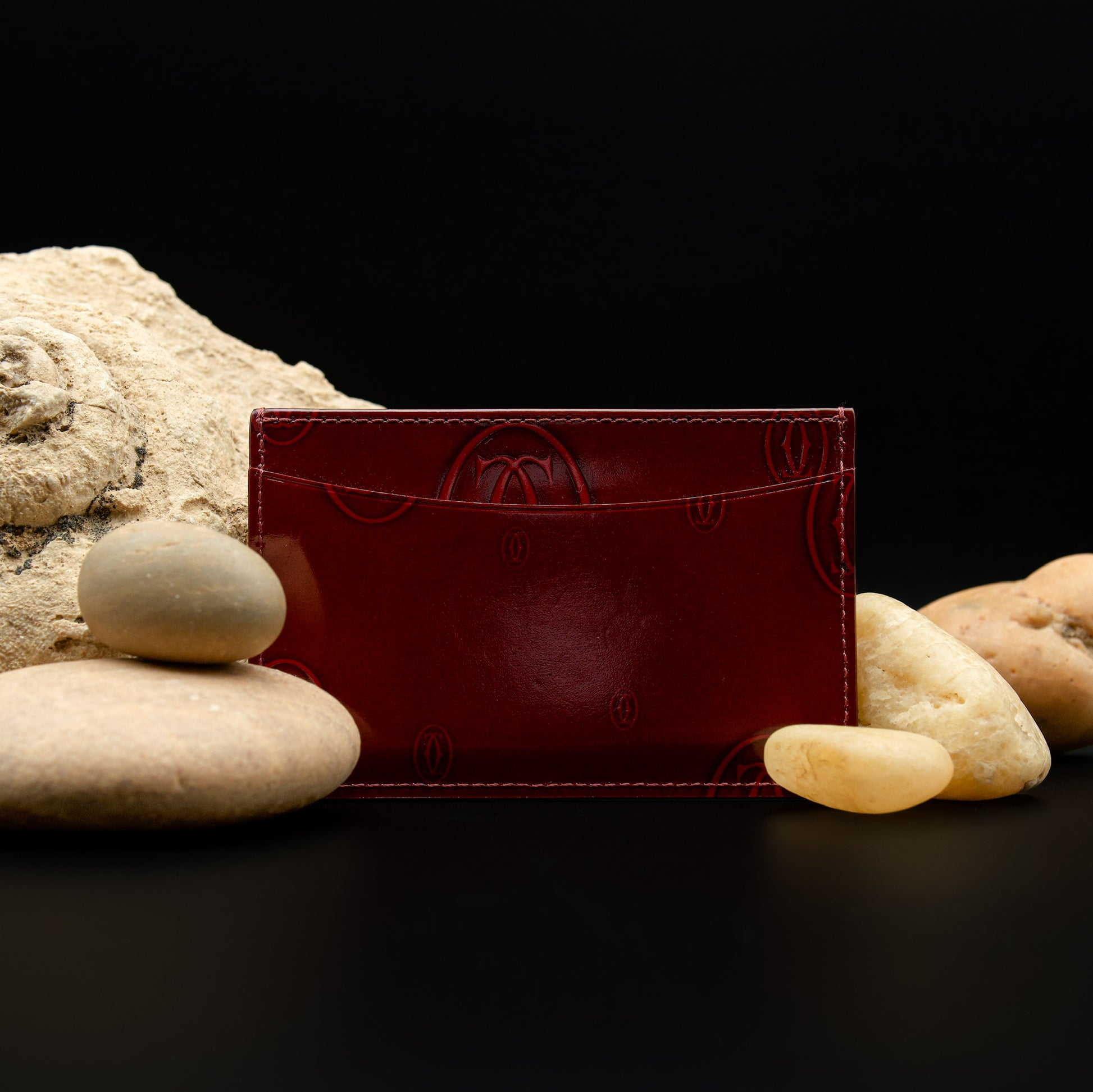 Cartier “Happy Birthday” Bordeaux Red Vernis Leather Card Holder