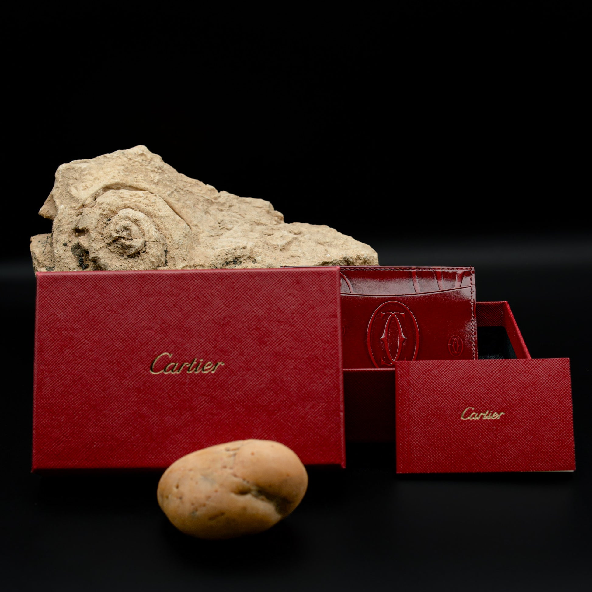 Cartier “Happy Birthday” Bordeaux Red Vernis Leather Card Holder