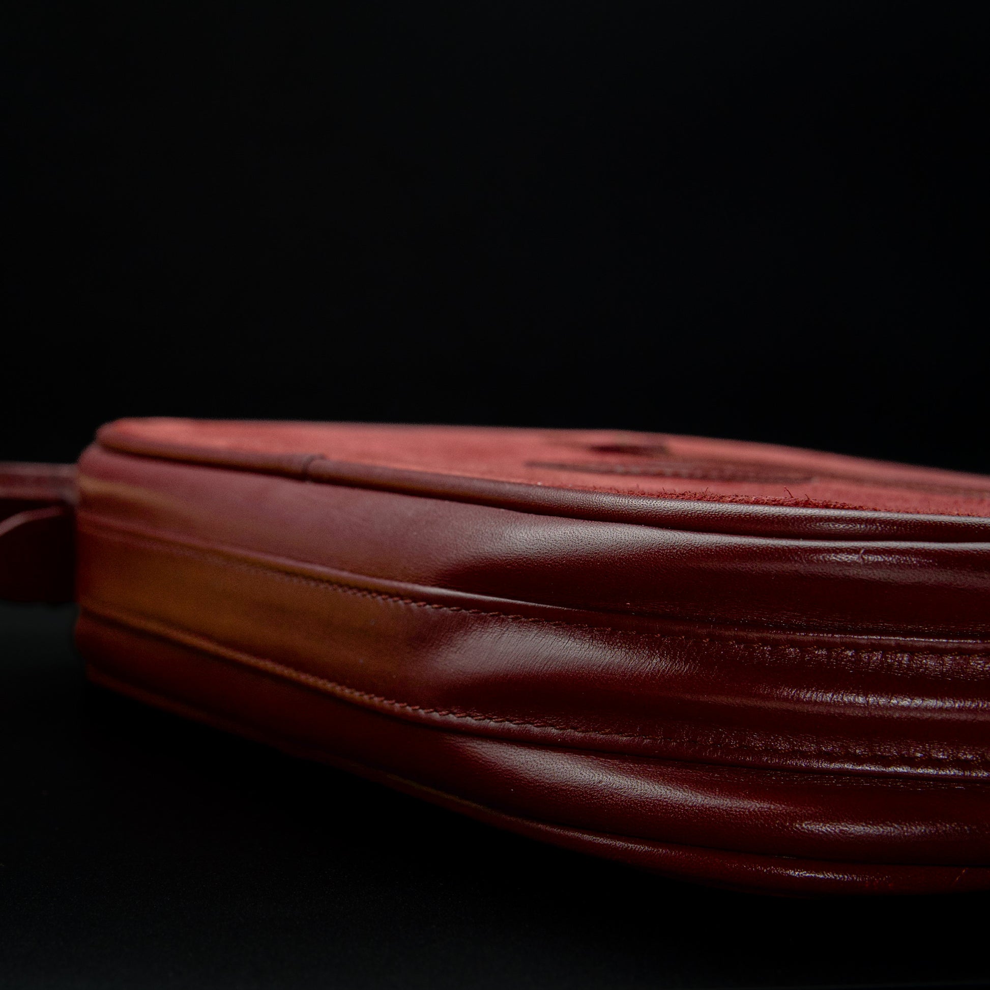 Must de Cartier Bordeaux Suede and Leather Bag with Clutch Strap (1970s–1980s)