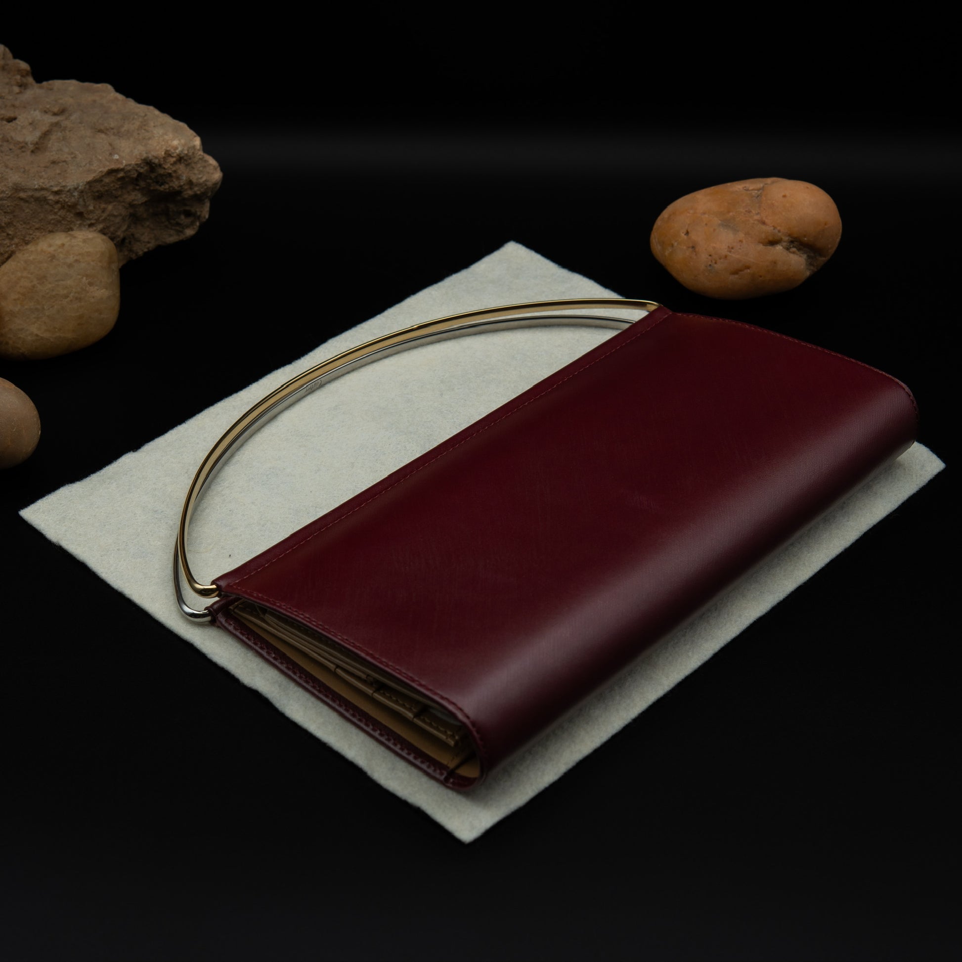 Must de Cartier Trinity Clutch Bag in Bordeaux Leather