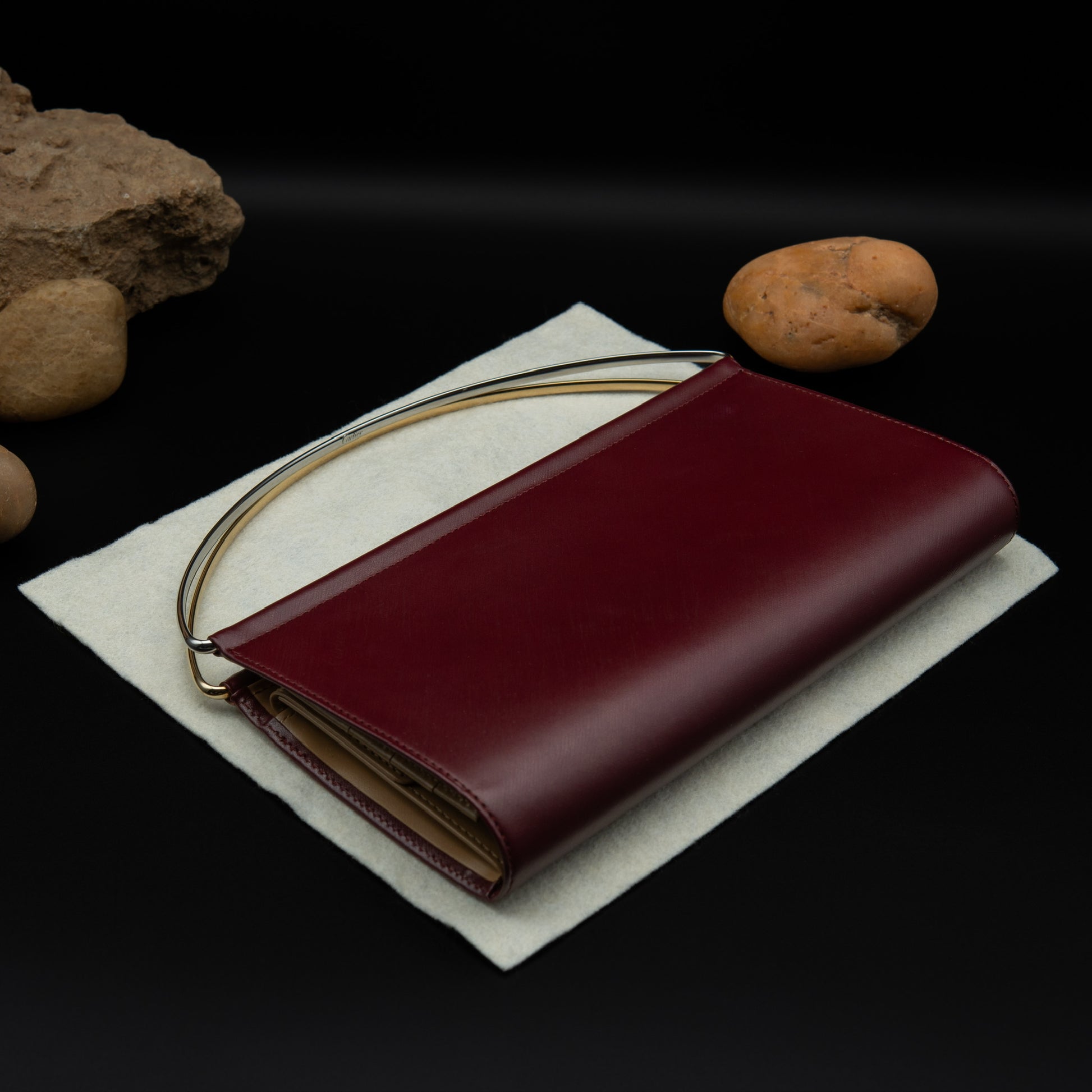 Must de Cartier Trinity Clutch Bag in Bordeaux Leather