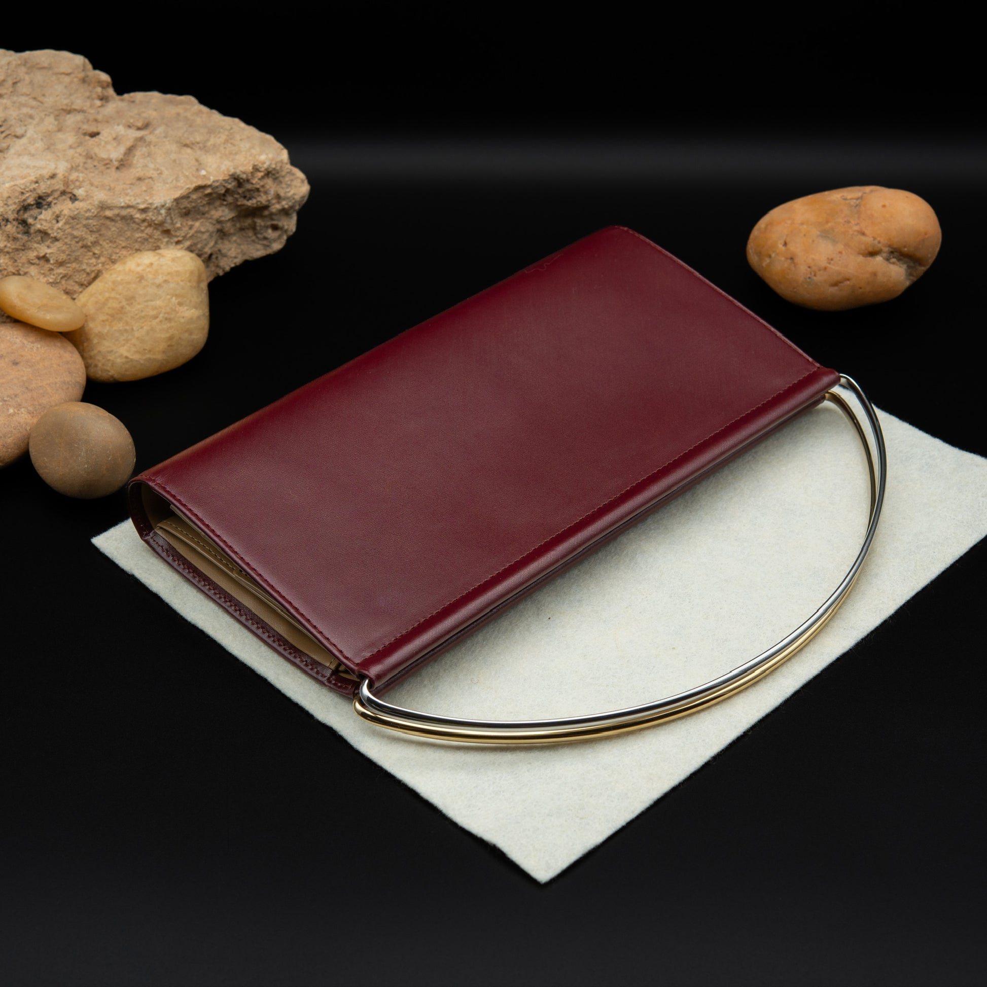 Must de Cartier Trinity Clutch Bag in Bordeaux Leather