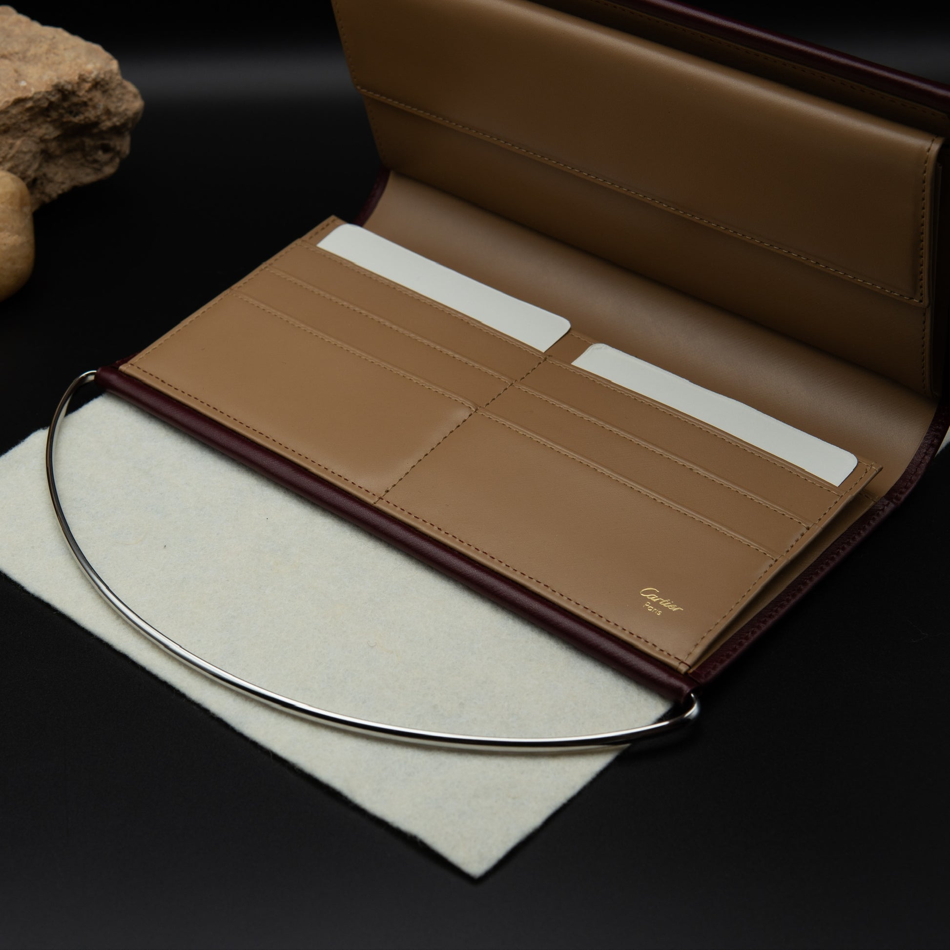 Must de Cartier Trinity Clutch Bag in Bordeaux Leather