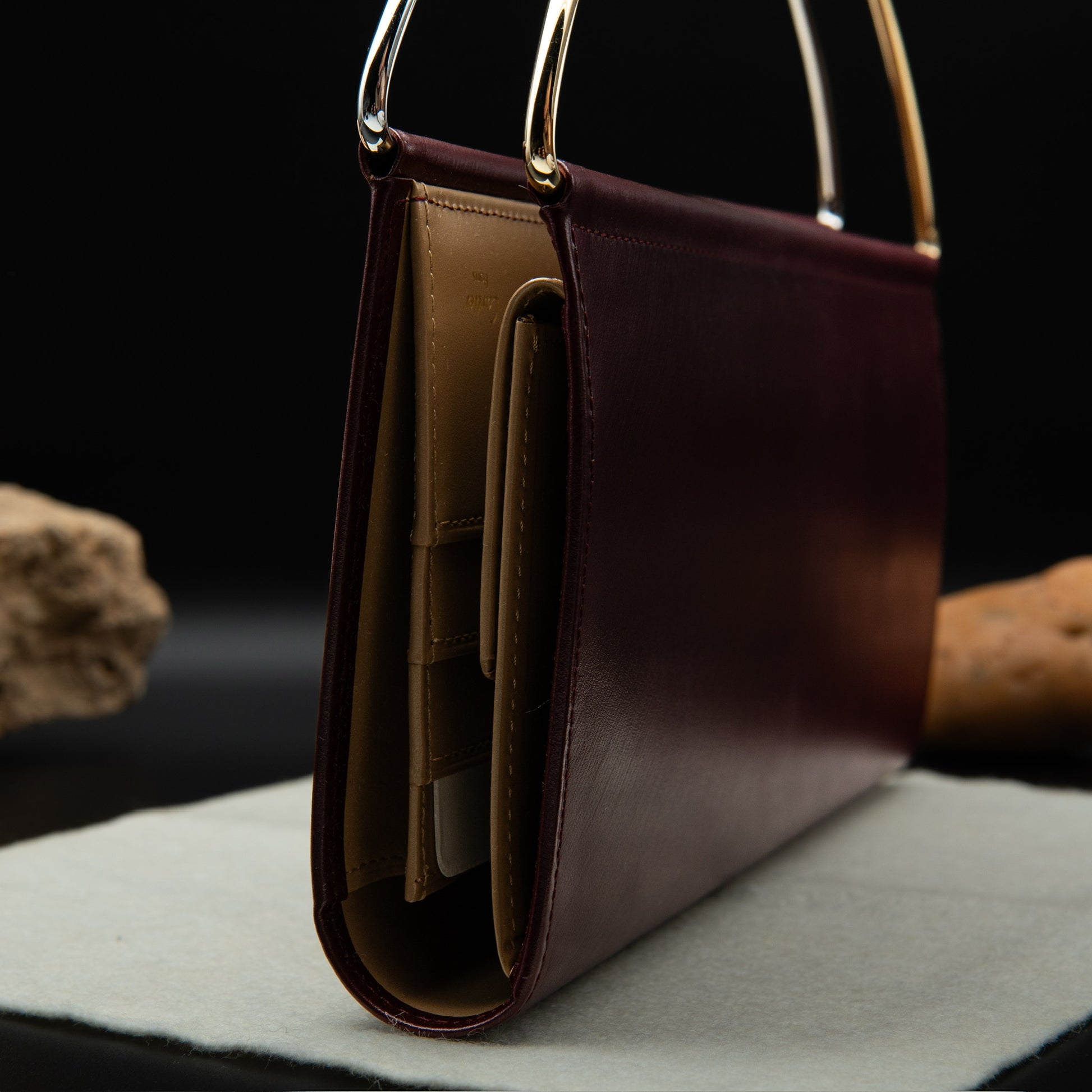 Must de Cartier Trinity Clutch Bag in Bordeaux Leather
