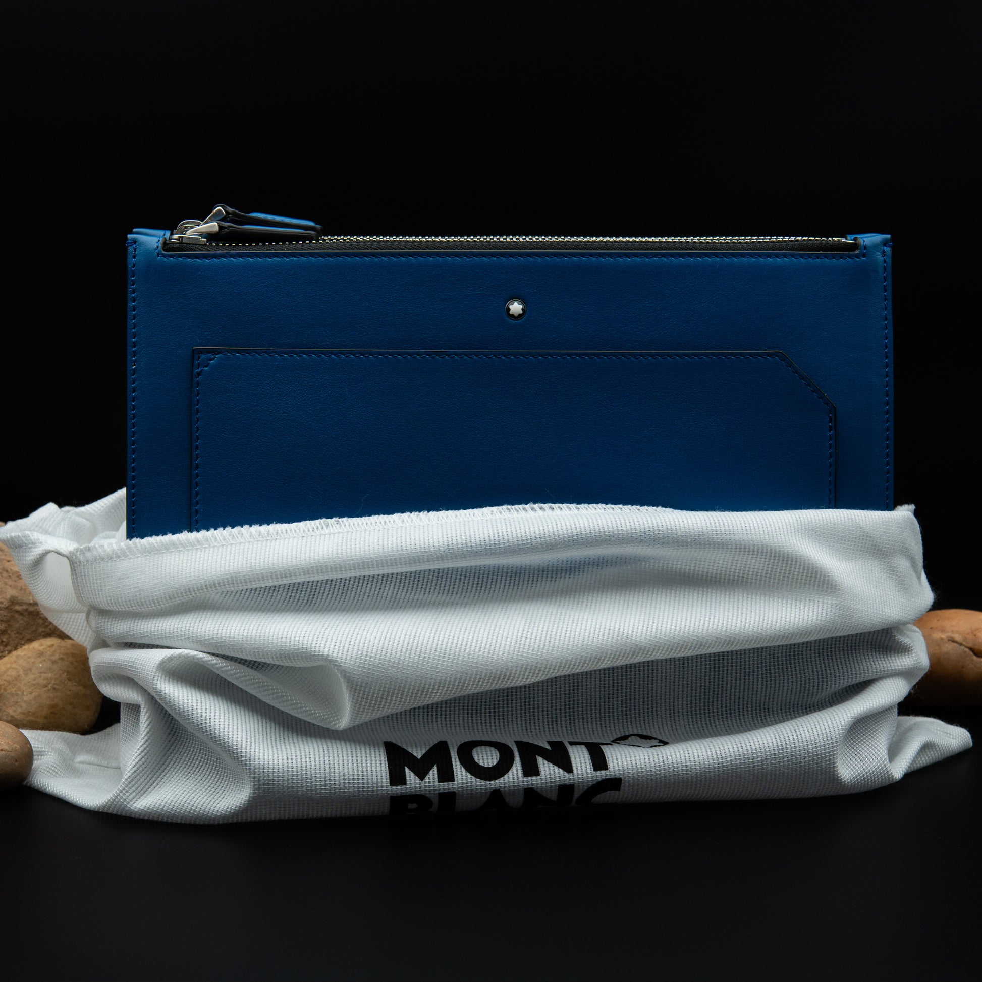 Montblanc Meisterstück Urban Clutch with Two Zips in Blue Leather