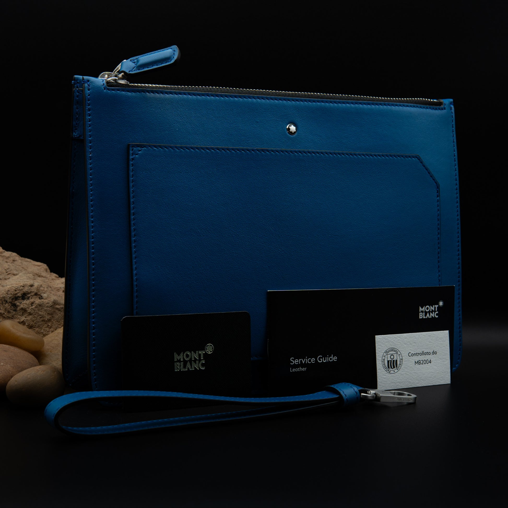 Montblanc Meisterstück Urban Clutch with Two Zips in Blue Leather