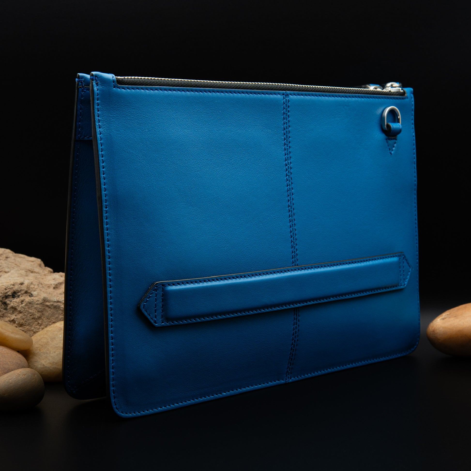 Montblanc Meisterstück Urban Clutch with Two Zips in Blue Leather