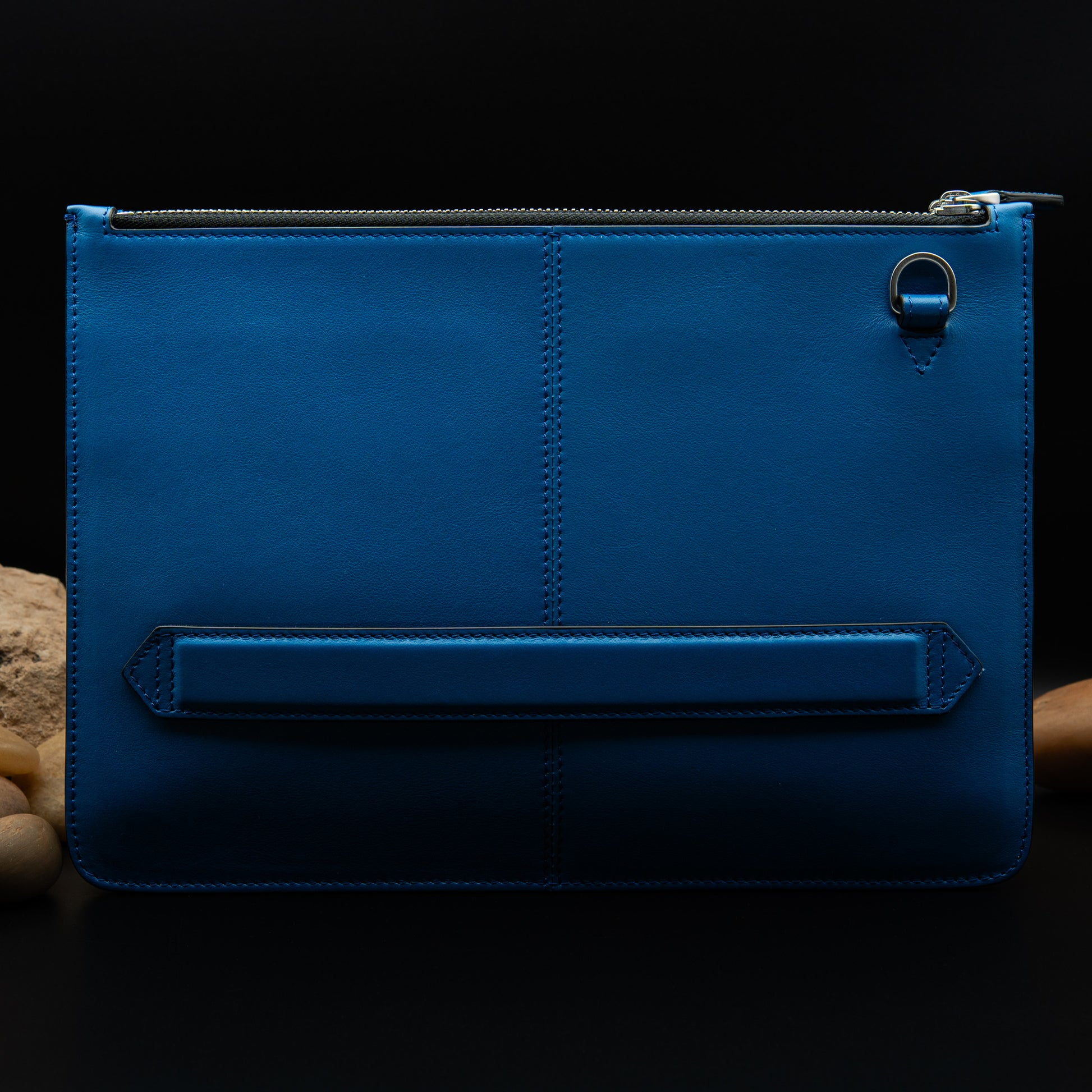 Montblanc Meisterstück Urban Clutch with Two Zips in Blue Leather