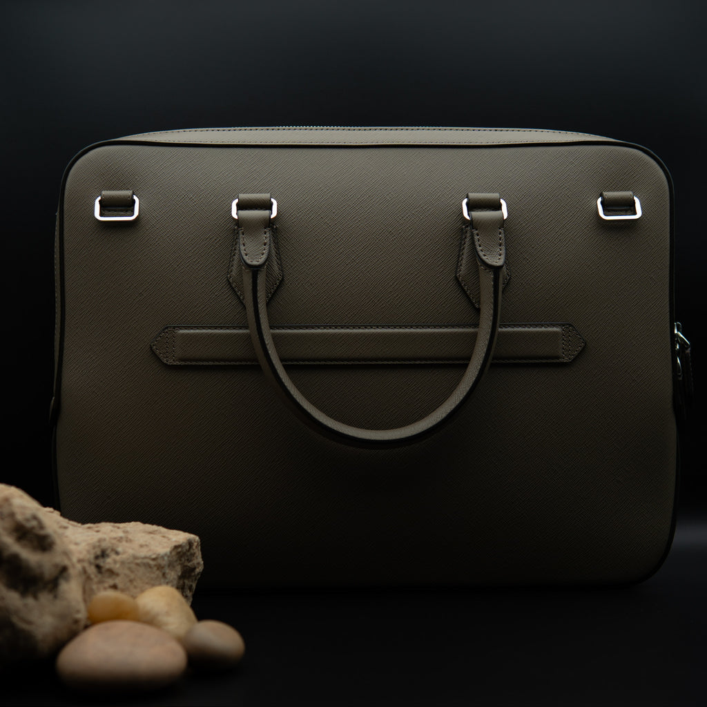Montblanc Sartorial Medium Document Case in Taupe Saffiano Leather