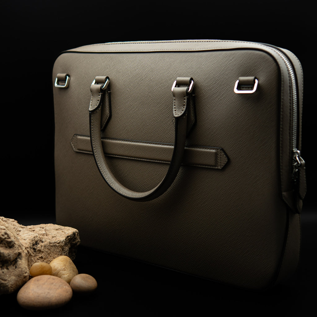 Montblanc Sartorial Medium Document Case in Taupe Saffiano Leather