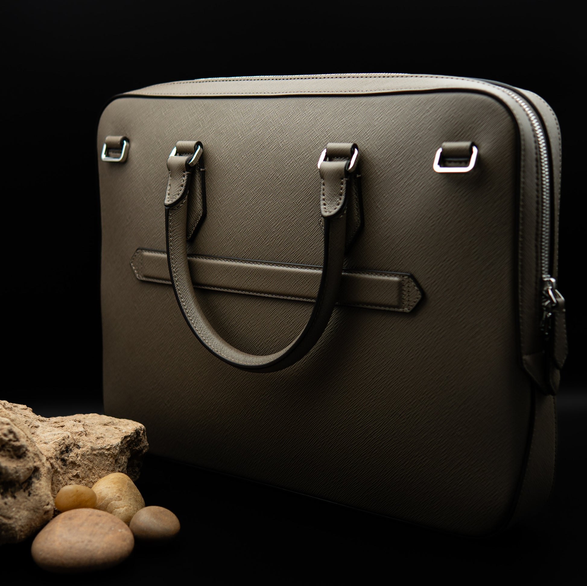 Montblanc Sartorial Medium Document Case in Taupe Saffiano Leather