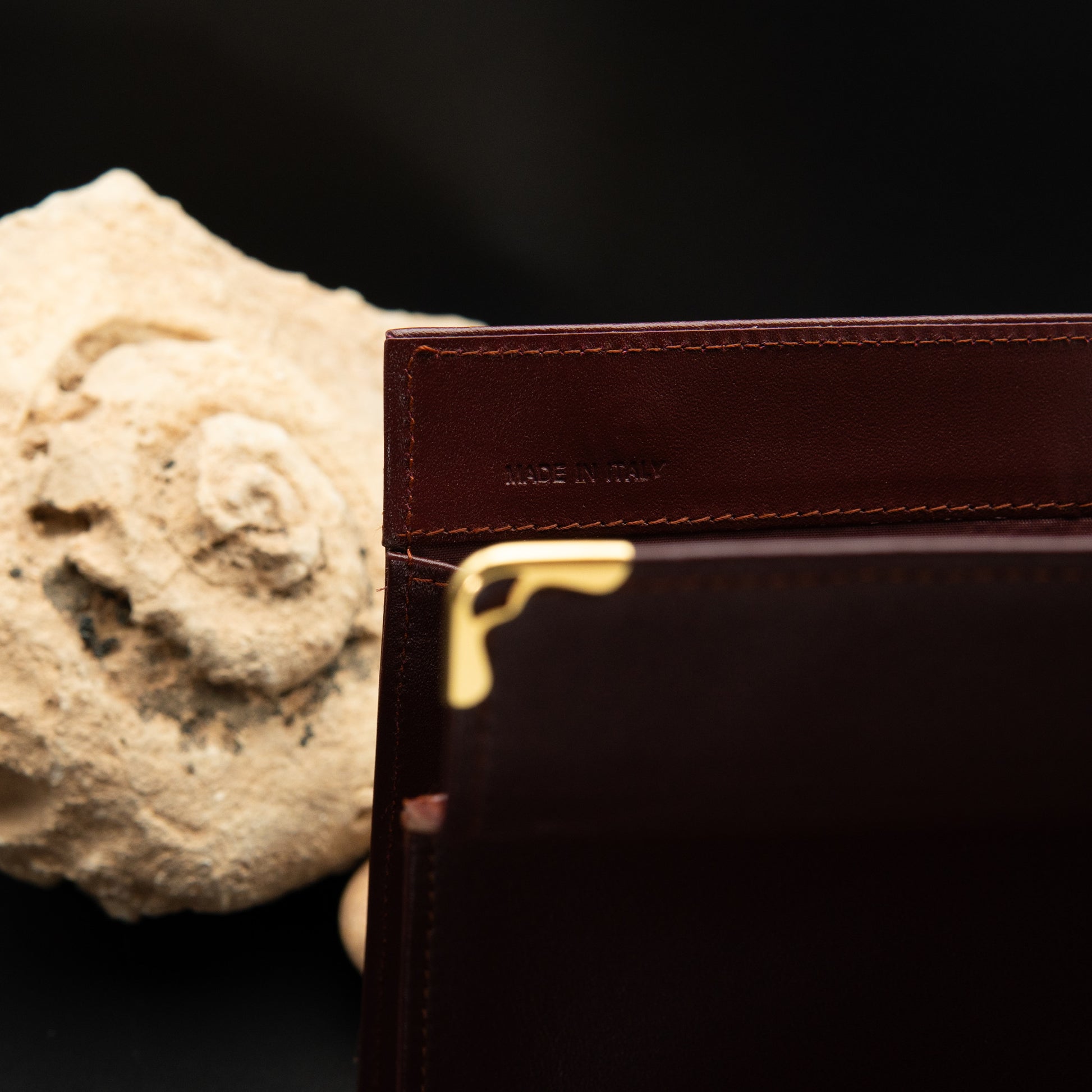 Cartier Must de Cartier Envelope Pouch in Burgundy Leather with Gold Accents from 1992