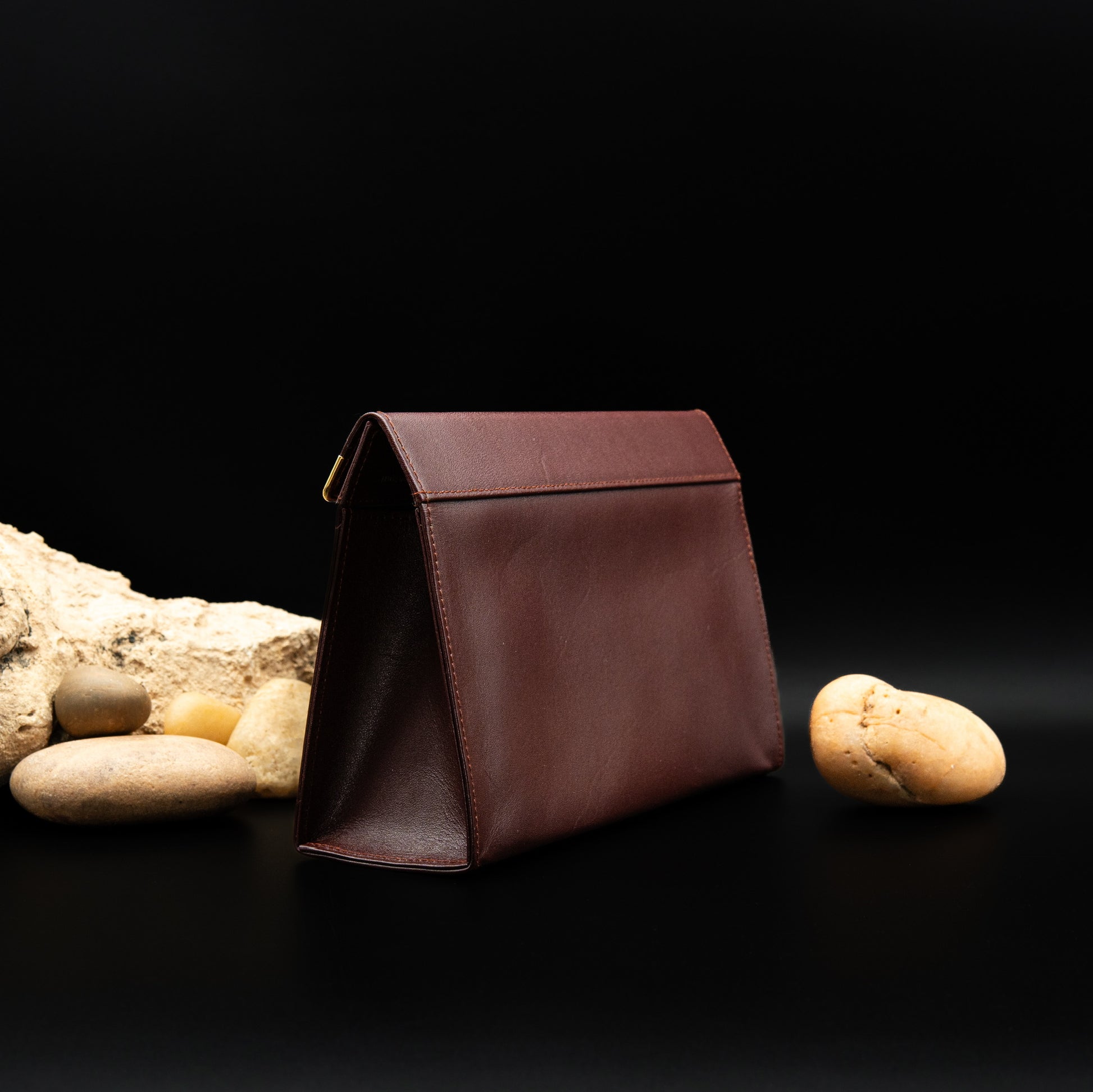 Cartier Must de Cartier Envelope Pouch in Burgundy Leather with Gold Accents from 1992