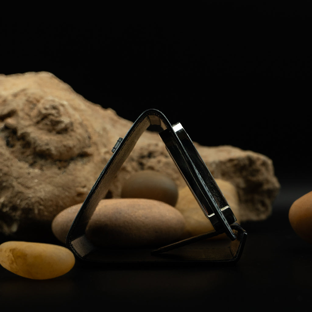 Cartier Santos de Cartier Desk Alarm Clock – Palladium-Finished Steel with Leather Base