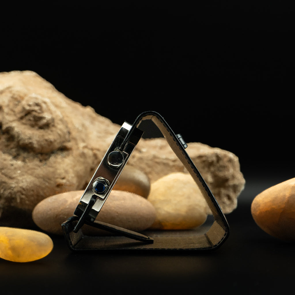 Cartier Santos de Cartier Desk Alarm Clock – Palladium-Finished Steel with Leather Base